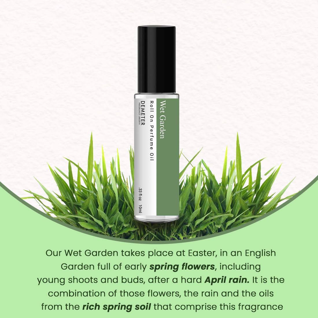 Demeter Wet Garden Roll On Perfume Oil, 0.33 Oz, Long-Lasting