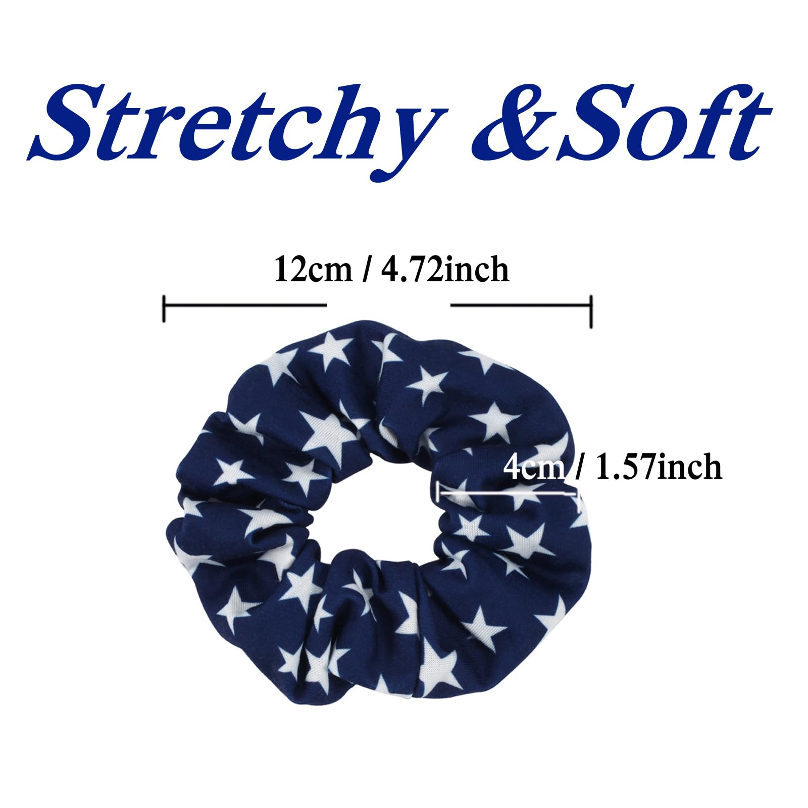 American Flag Elastic Hair Ties for Women Girls Kids Independence Day 4th of July Hair Scrunchies Red White Blue Star Patriotic