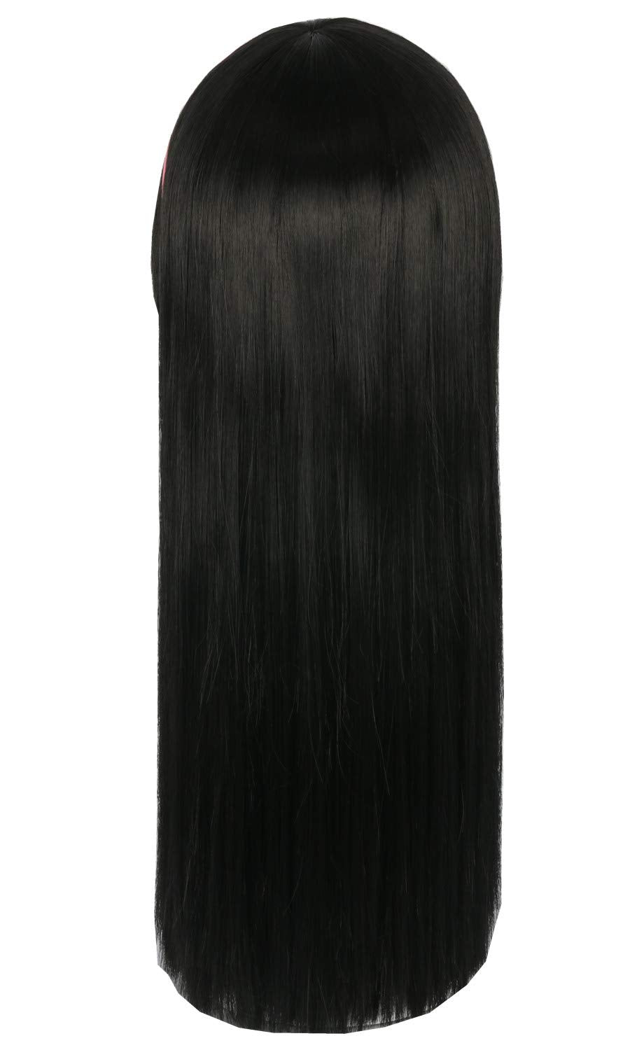 Topcosplay Girls Kids Wigs Black Long Straight Cosplay Halloween Costumes Party Wig With Headband