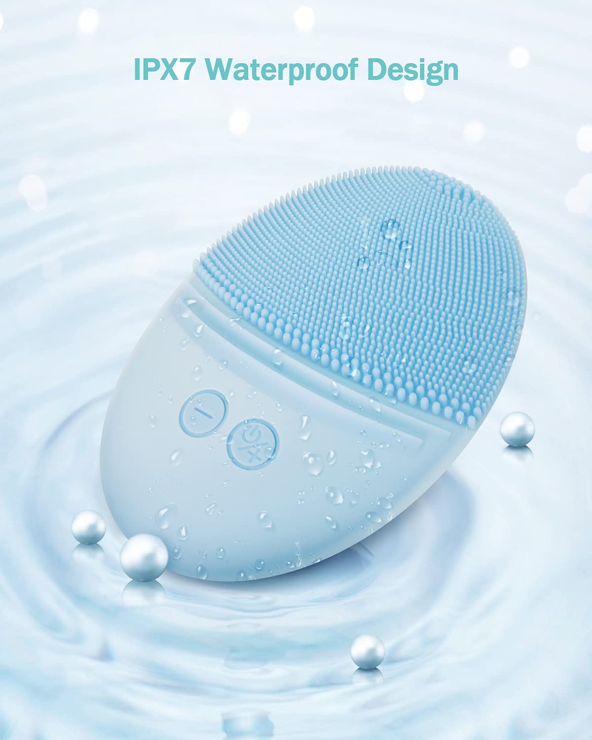 Ezbasics Facial Cleansing Brush, Waterproof Sonic Vibrating Face Brush For Deep Cleansing, Gentle Exfoliating And Massaging, Ind