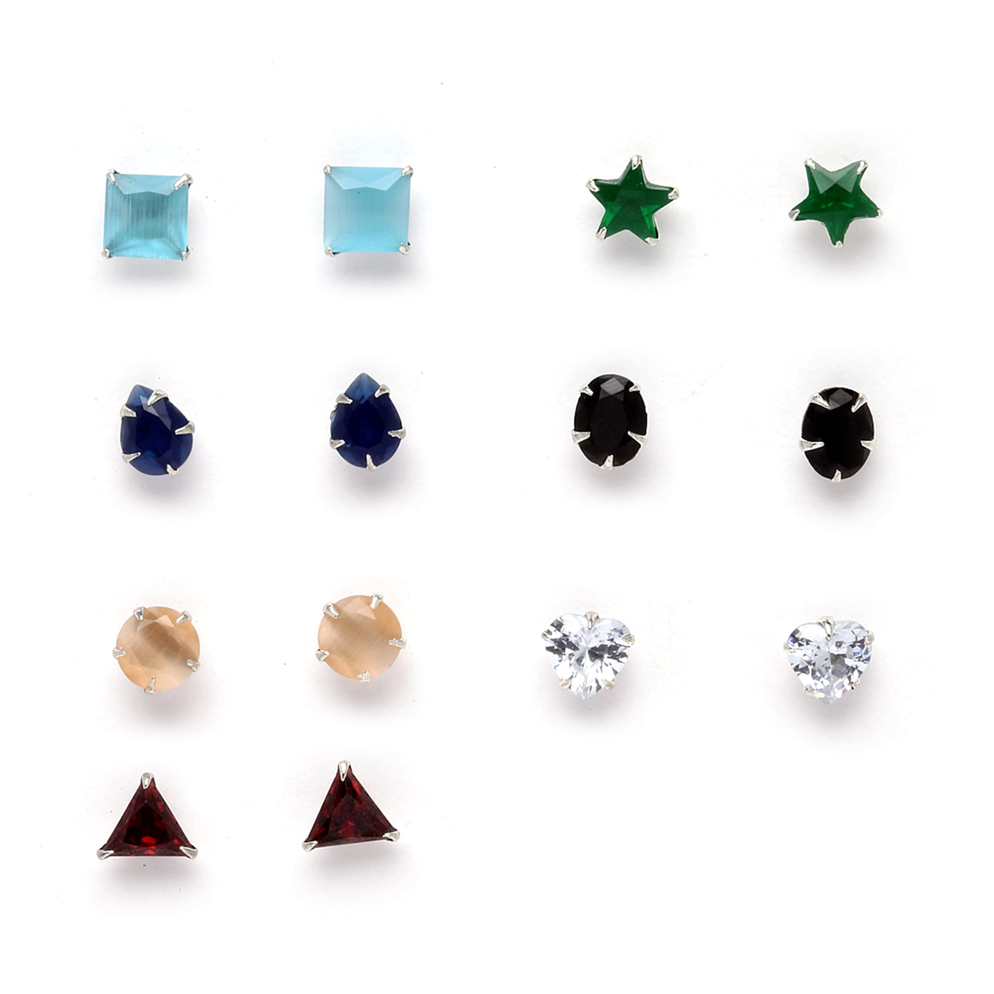 Zeneme Jewellery Earring GoldPlated Multicolor 5 In 1 Interchangeable Stud Style Jewellery For Women & Girls (Mix Shape pack o