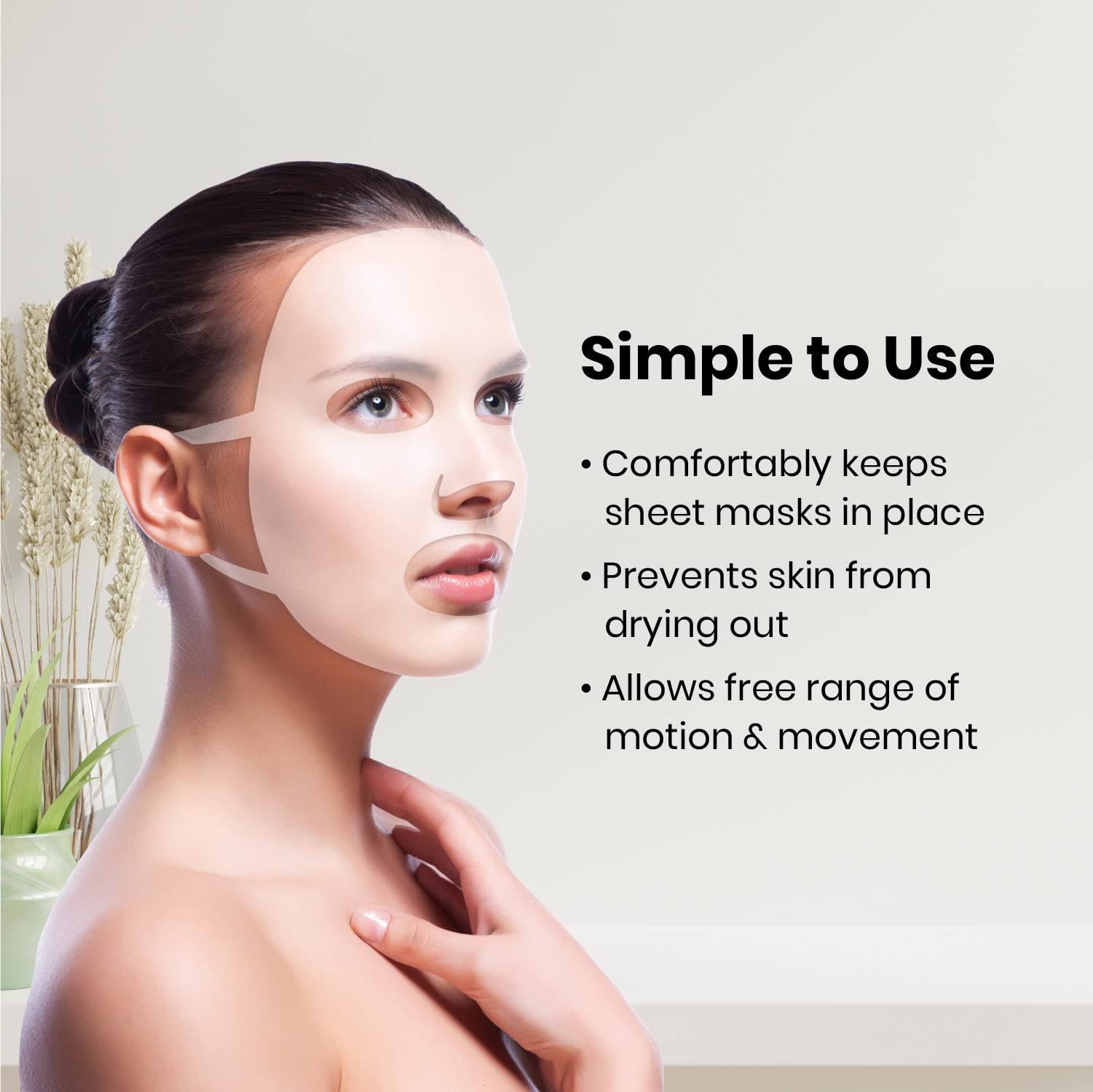 Lindo Silimask - Reusable Anti-Wrinkle Silicone Face Mask Holder For Sheet Masks, Moisturizing Facial Mask Cover, Prevent Evapor