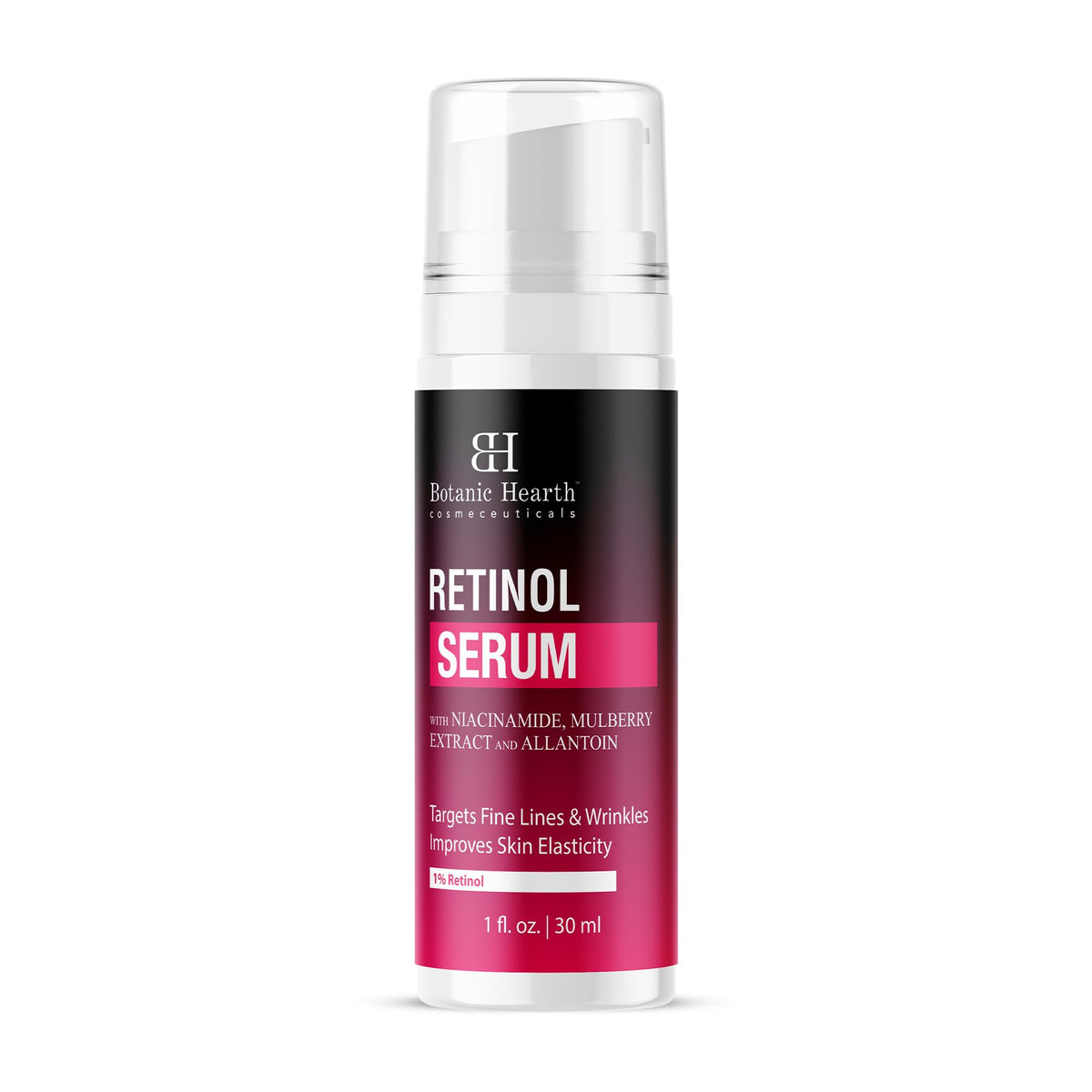 Botanic Hearth 1% Retinol Serum for Face with Niacinamide, Allantoin & Mulberry Extracts | Pore Refining & Brightening Face Seru