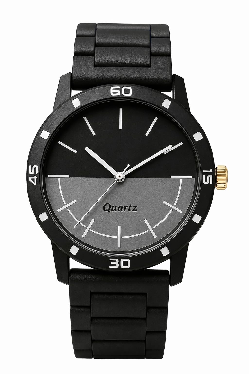 Green Scapper Quartz Analog Watch, Black And Grey TwoTone Dial, Sports Bezel With Markers, Silicone Strap