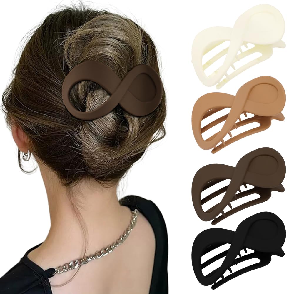 Ahoney Flat Hair Clips: Duckbill Lay Down Claw Clips for Thick/Thin Hair, Banana Barrettes for Styling Accessories (Neutral)