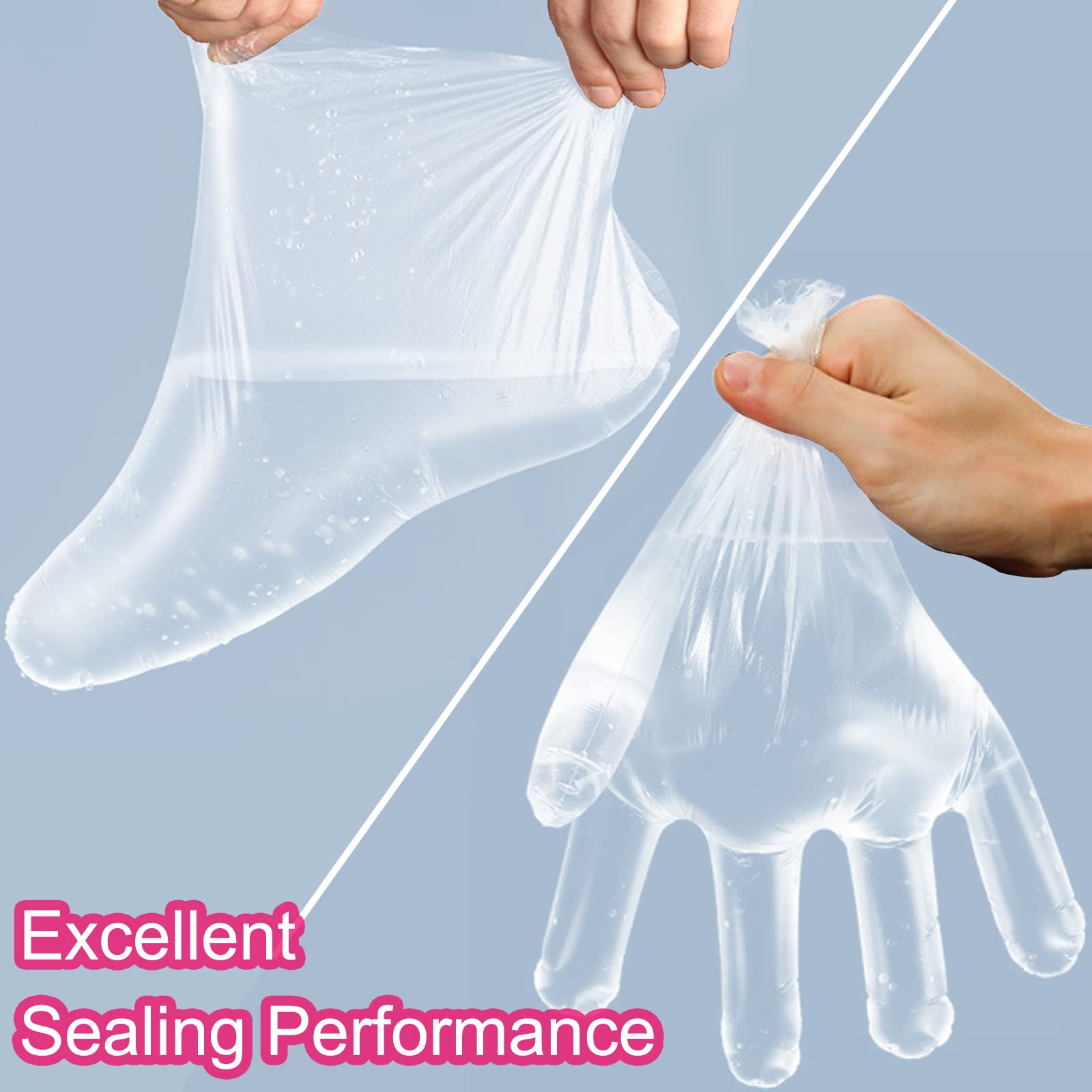 Paraffin Wax Liners For Feet And Hand, 200Pcs Larger And Thicker Plastic Hand And Foot Bags, Plastic Paraffin Bath Mitt Glove An