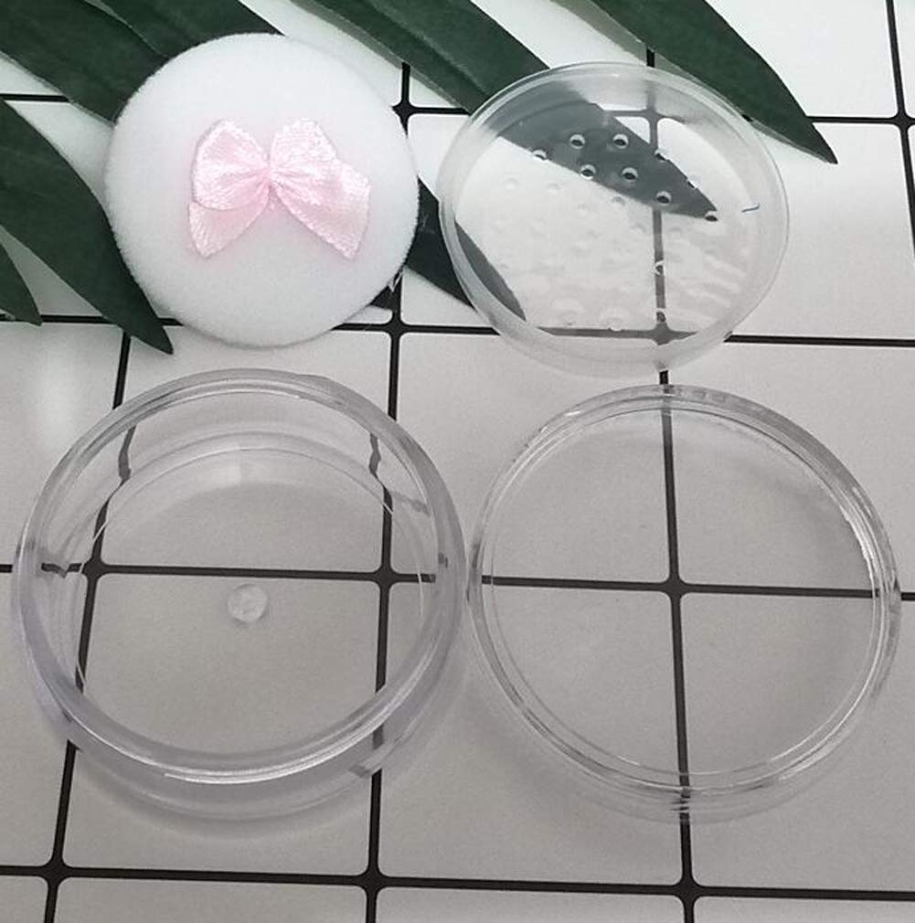 1PCS 5G Transparent Refillable Empty Loose Powder Box with Sifter and Powder Puff Foundation Makeup Puff Case Blusher Finishing