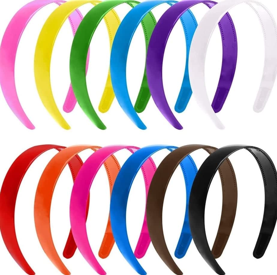 Nyamah Sales Women And Girls Plastic Hairband Cute Colorful Hair Accessories Plain NonSlip Craft Headband For All Hair Types Mu