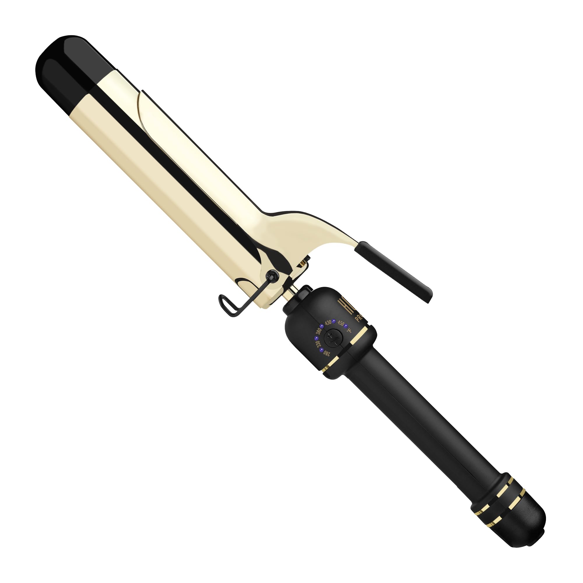 HOT TOOLS New and Improved 24K Gold Professional 1.5 Extended Barrel Curling Iron with Clamp for Loose Curls | 24K Gold Technol