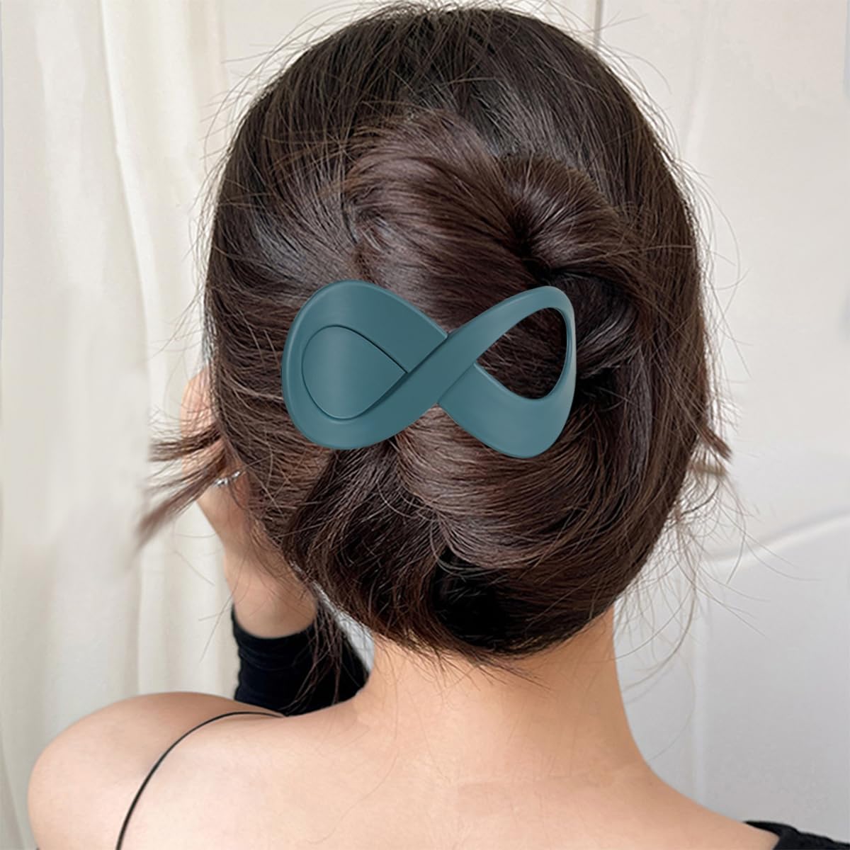 French Concord Flat Hair Clips For Women, 3.35 Inch Curved Hair Claw Clips Alligator Hair Barrettes Volume No Slip Grip Strong H