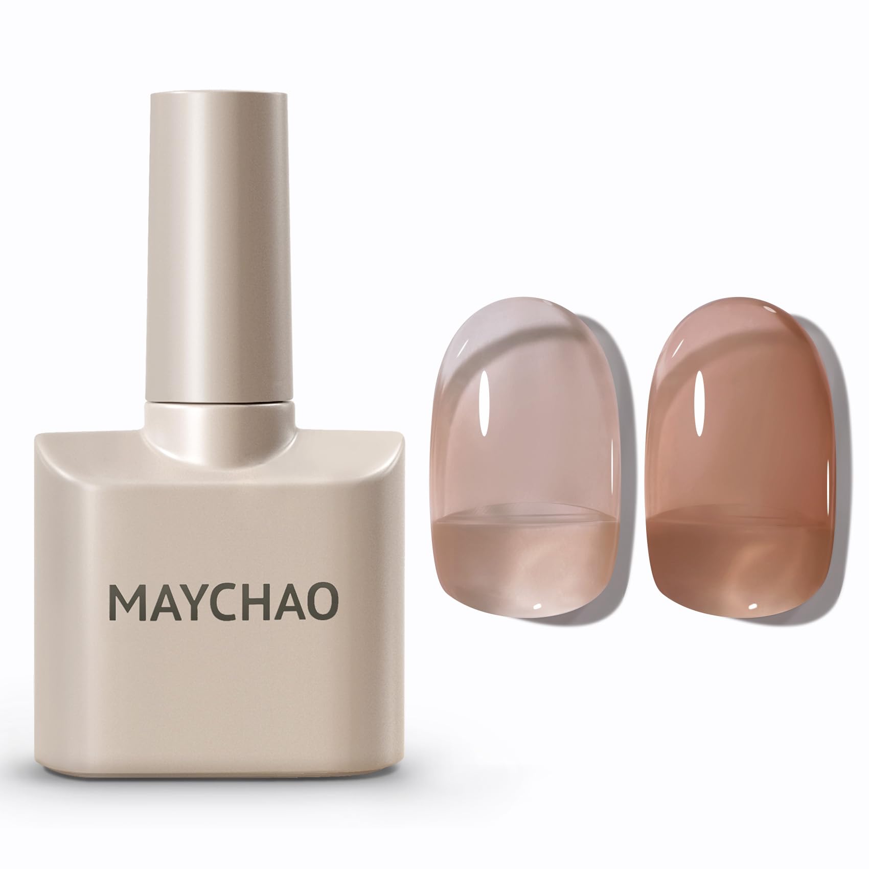 MAYCHAO Jelly Gel Nail Polish -15ML Brown Jelly Gel Polish Soak Off UV LED Sheer Brown Nail Polish for DIY Manicure Home Salon N