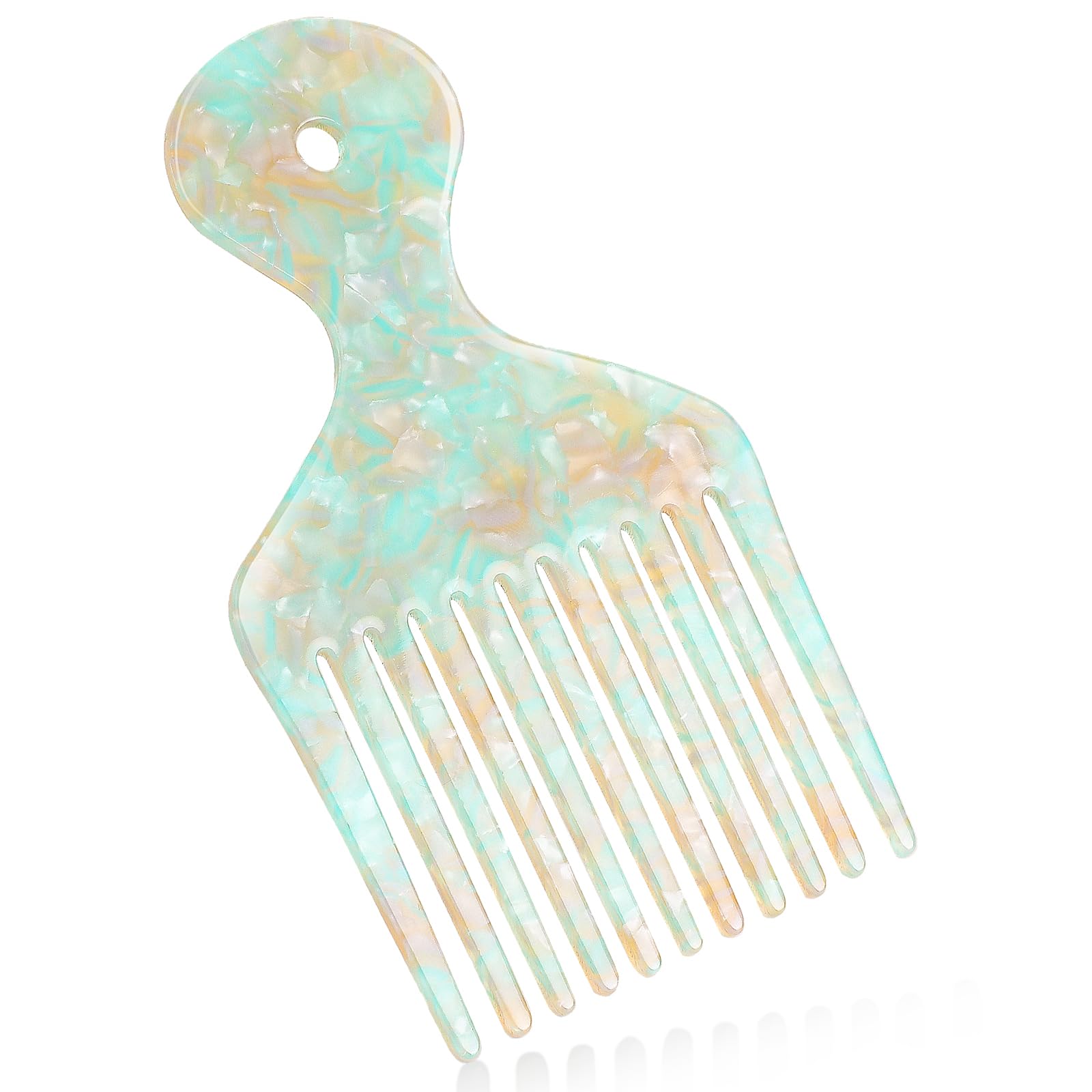 Pick Comb or Curly Hair Afro Hair Wide Tooth Comb Hair Styling Tool Afro Pick for Women and Men 4.8 Inches Detangling Lifting Co