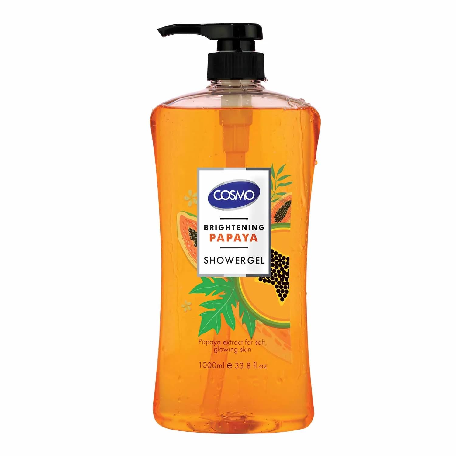 Cosmo Brightening Papaya Shower Gel 1000Ml | For Soft Glowing Skin | For Men & Women