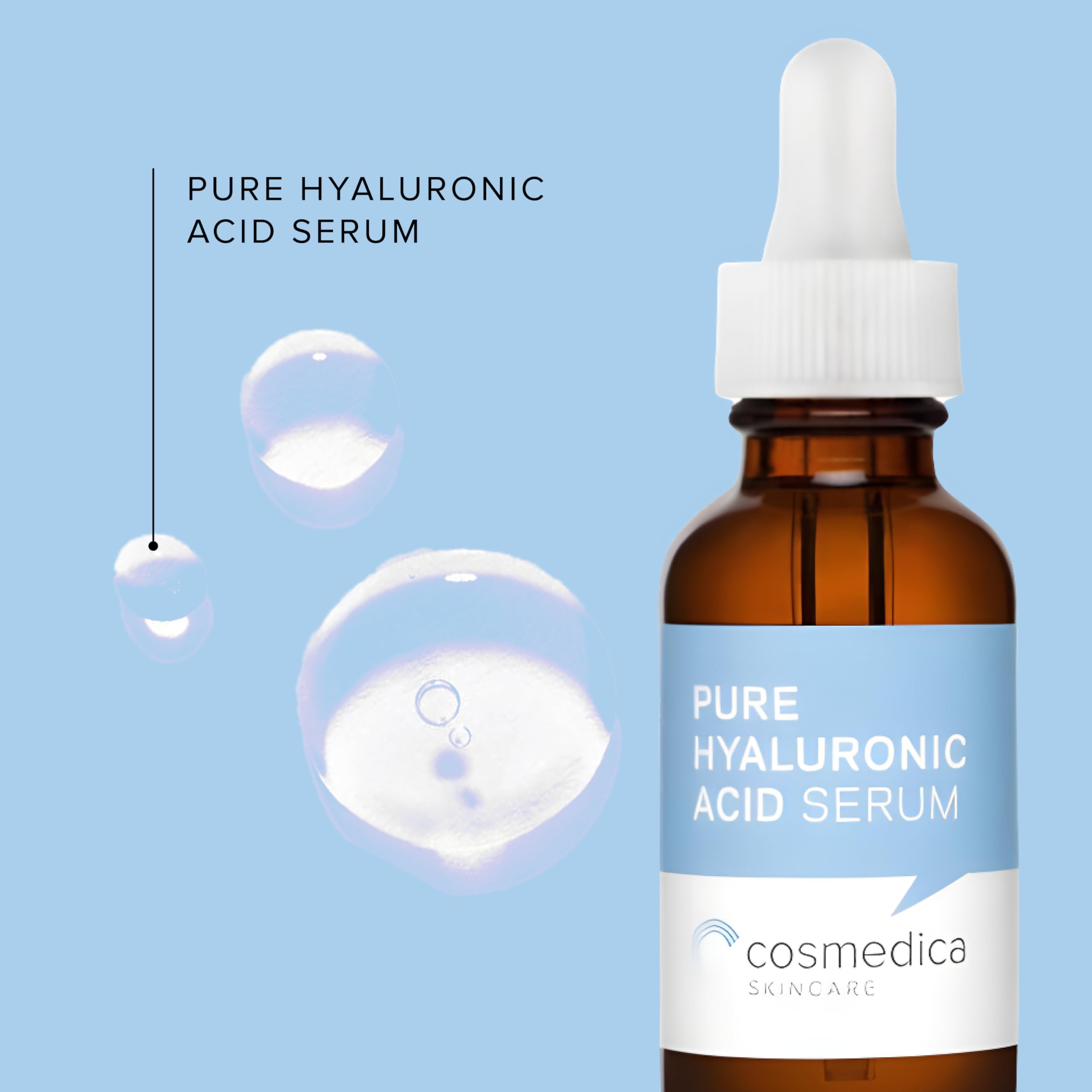 Cosmedica Skincare Facial Serum Trio Set Value For Clear Skin - Vitamin C Super Serum, 2.5% Retinol Serum, Pure Hyaluronic Acid