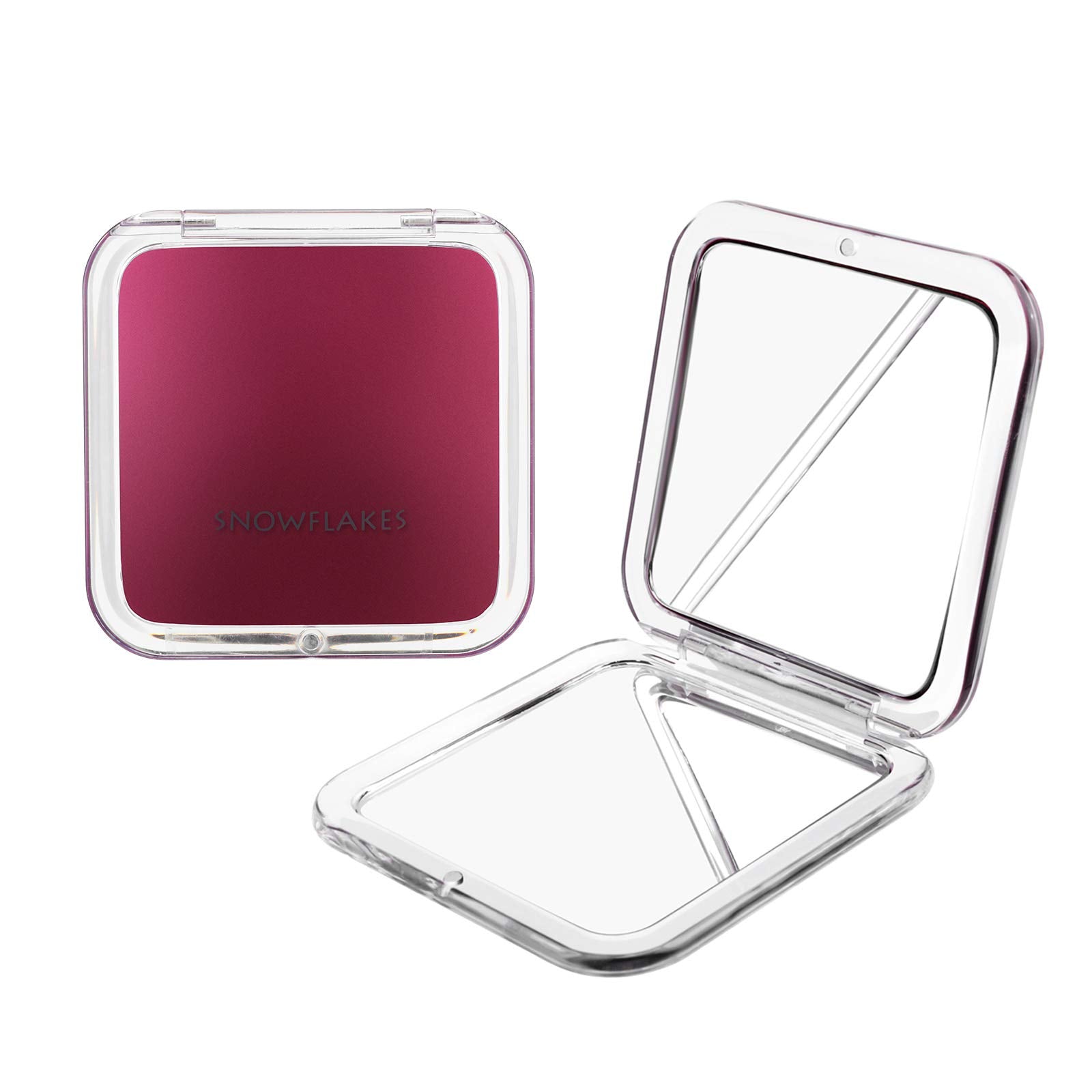 Magnifying Compact Mirror - Snowflakes Elegant Compact Pocket Mini Makeup Mirror Double Sided 1x/10x Magnification Cosmetic Mirr