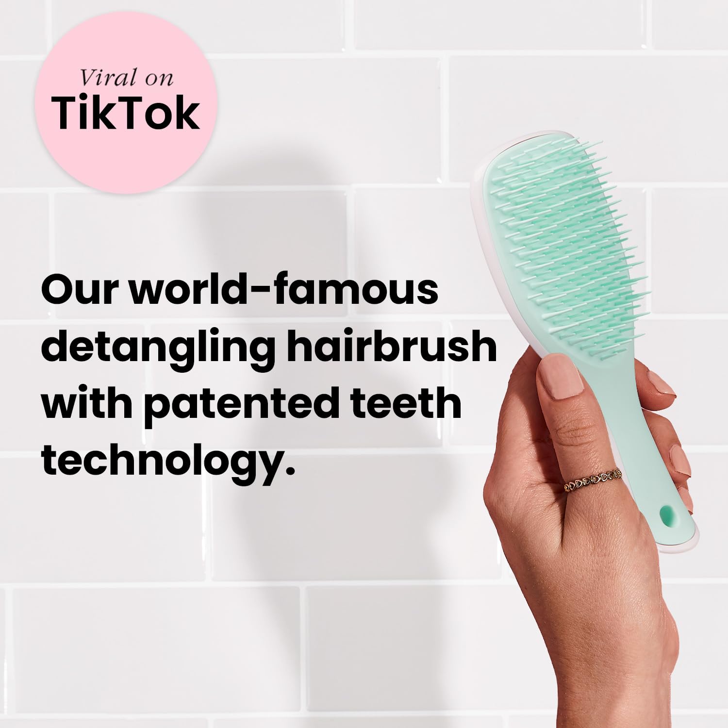 Tangle Teezer The Mini Ultimate Detangling Brush, Dry And Wet Hair Brush Detangler For Traveling And Small Hands, Marshmallow Du