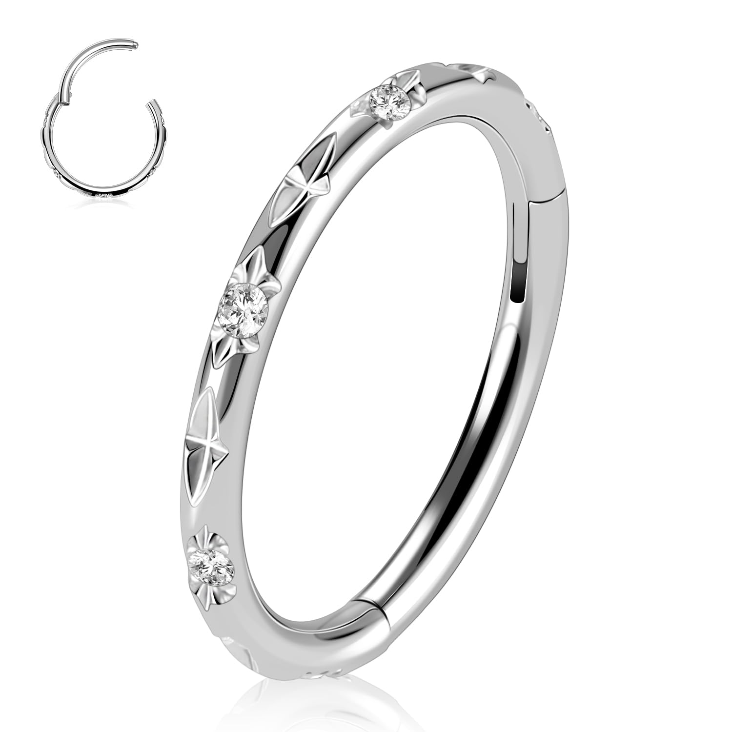 FUNLMO 20G 18G 16G 12G Nose Ring Hoop Conch Rook Daith Helix Tragus Piercing Jewelry 316L Surgical Steel Cartilage Earring Conch