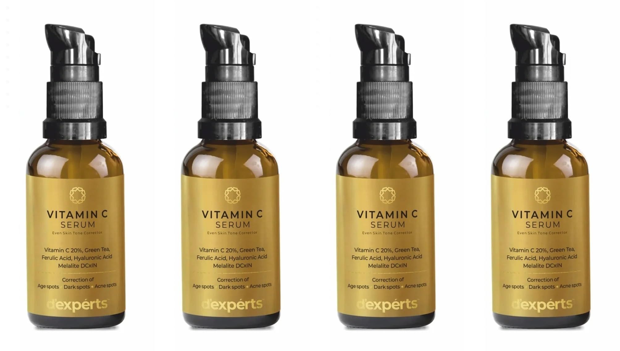Brinton DExperts Vitamin C Serum With 20% Vitamin C, Green Tea, Ferulic Acid & Hyaluronic Acid | Fades Age, Dark & Acne Spots | 