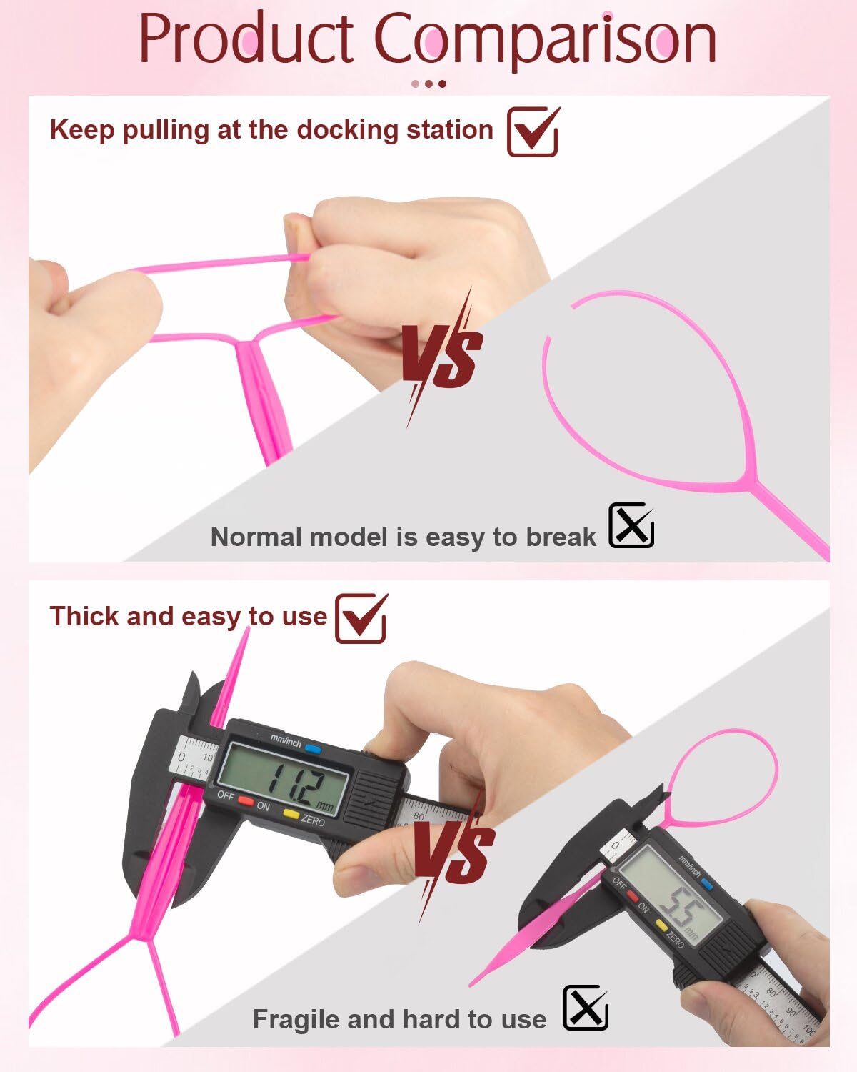 Aigee 8Pcs Hair Styling Combs Set Include 4Pcs Topsy Hair Tail Tools 2 Styles Of Rat Tail Comb,1Pcs Bristle Teasing Slick Back H