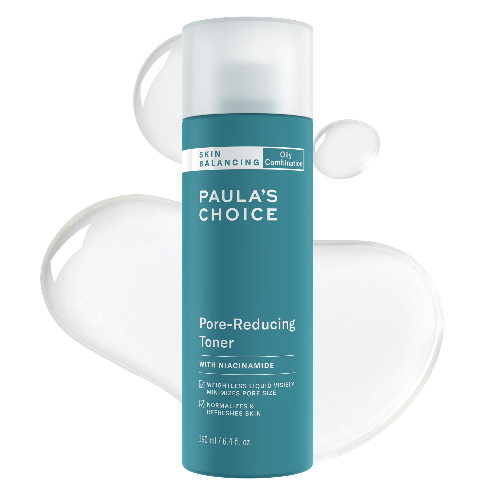 Paulas Choice Skin Balancing Pore-Reducing Face Toner with Niacinamide, for Oily Skin & Combination, Minimizes Large Pores, Con
