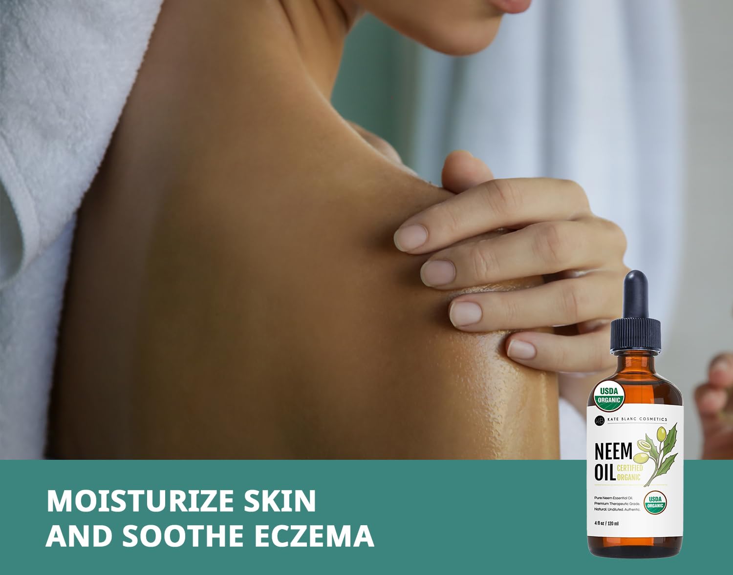 Kate Blanc Cosmetics Neem Oil For Skin, Hair Growth, Plants (4Oz) Natural & Usda 100% Pure Concentrate Mixed With Water To Creat