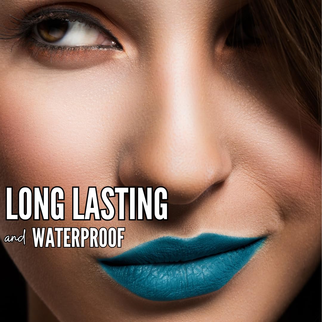 Mynena Teal Blue Long-Lasting Matte Liquid Lipstick | Intense Color, Smudge-Proof & Waterproof | Comfortable, Hydrating Shea But