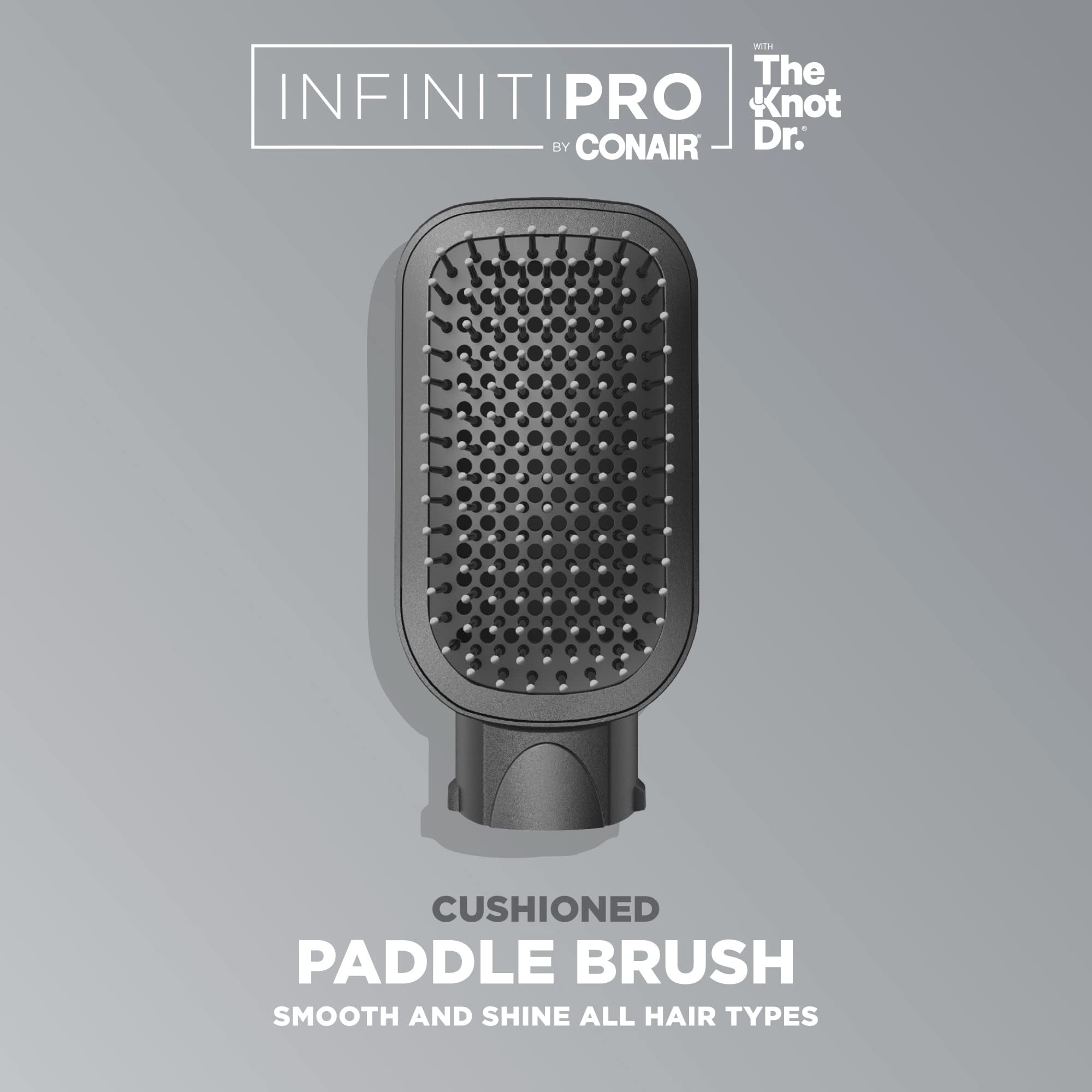 INFINITIPRO BY CONAIR The Knot Dr. Cushioned Paddle Brush, Smooth and Shine All Hair Types, Compatible with INFINITIPRO BY CONAI