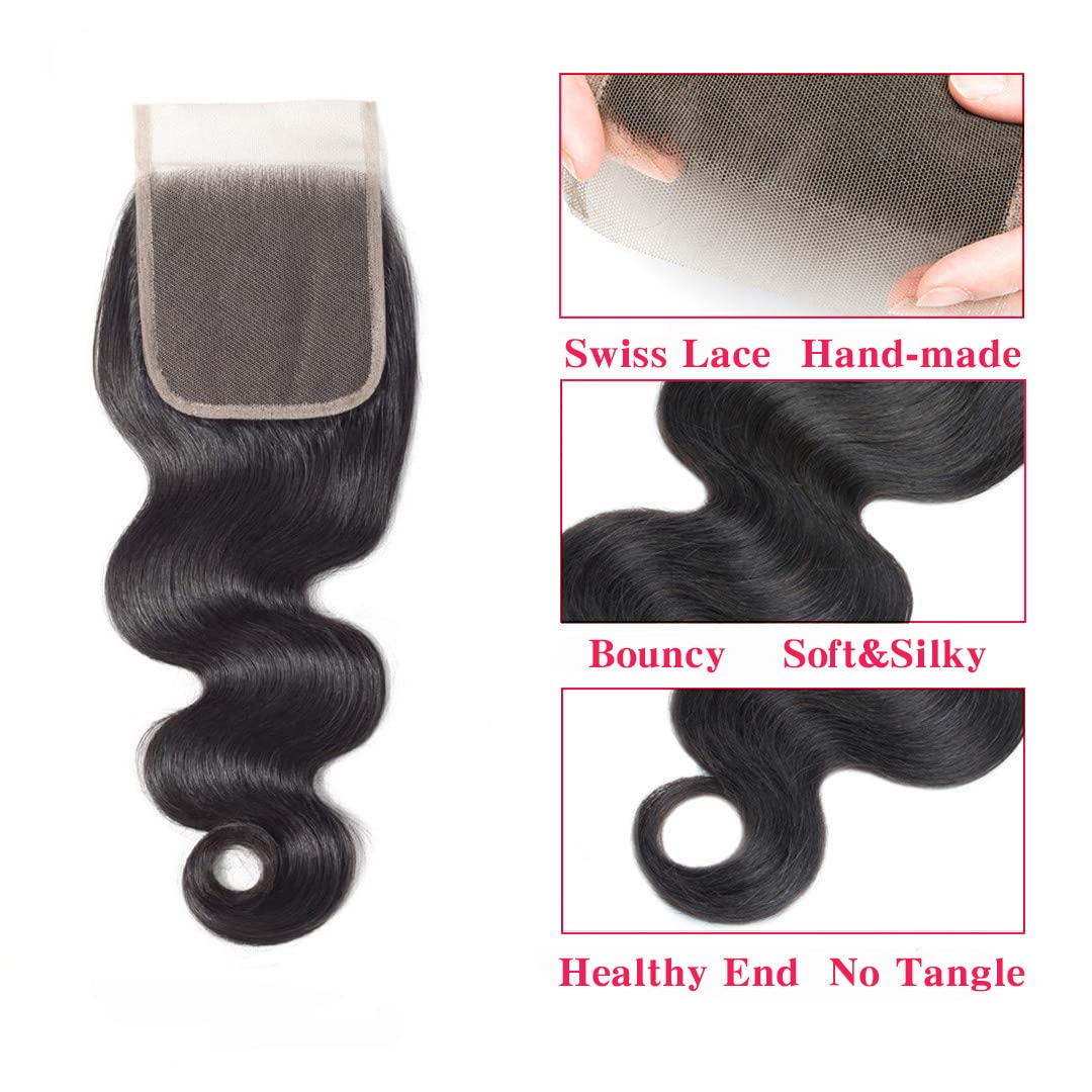 2X6 Hd Lace Closure Body Wave Human Hair Lace Closure Kim K Closure Middle Part Closure Hd Transparent Body Wave Lace Closure 18
