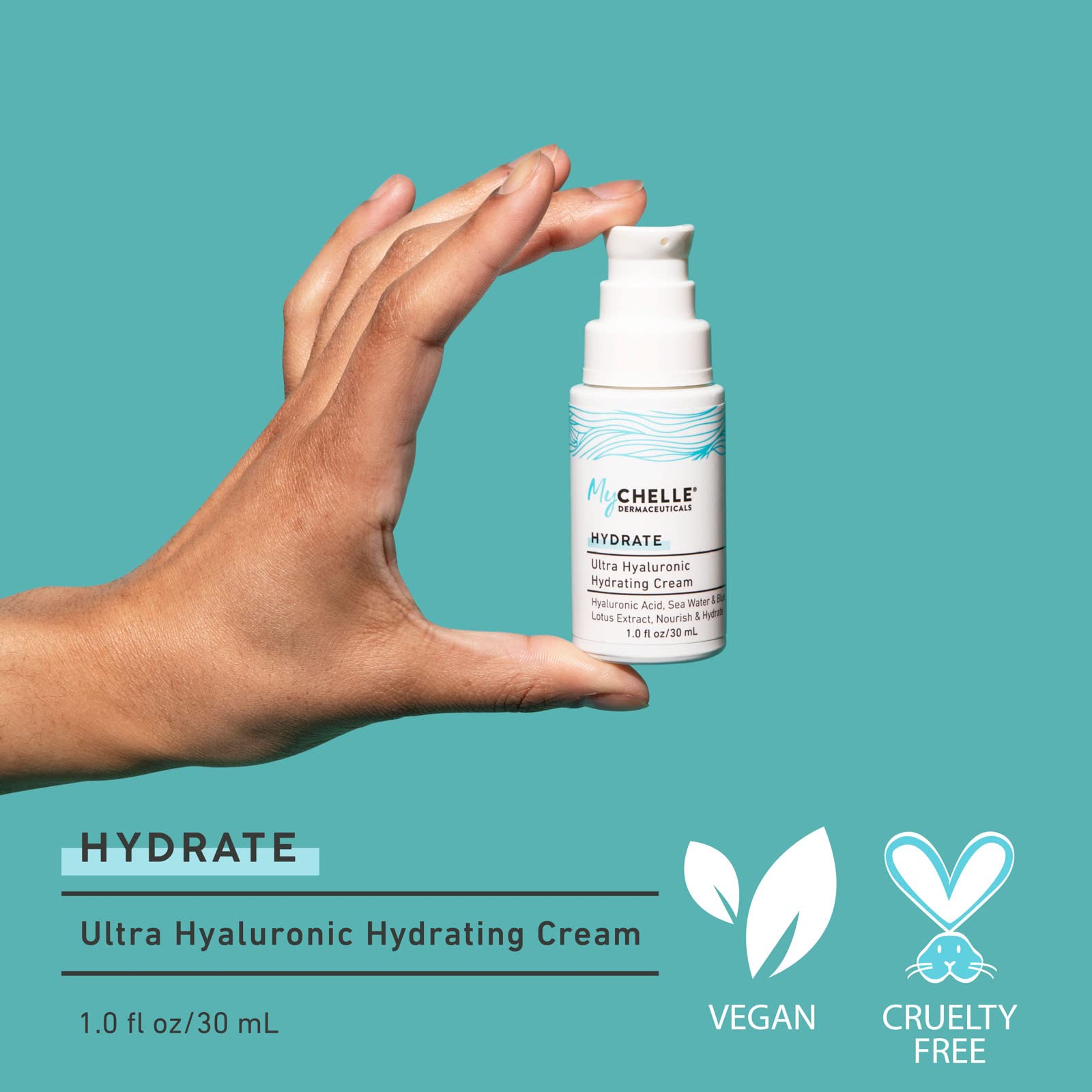Mychelle Dermaceuticals Ultra Hyaluronic Hydrating Cream (1.0 Fl Oz) - Rich Hydration For Dry Skin With Vegan Hyaluronic Acid, H
