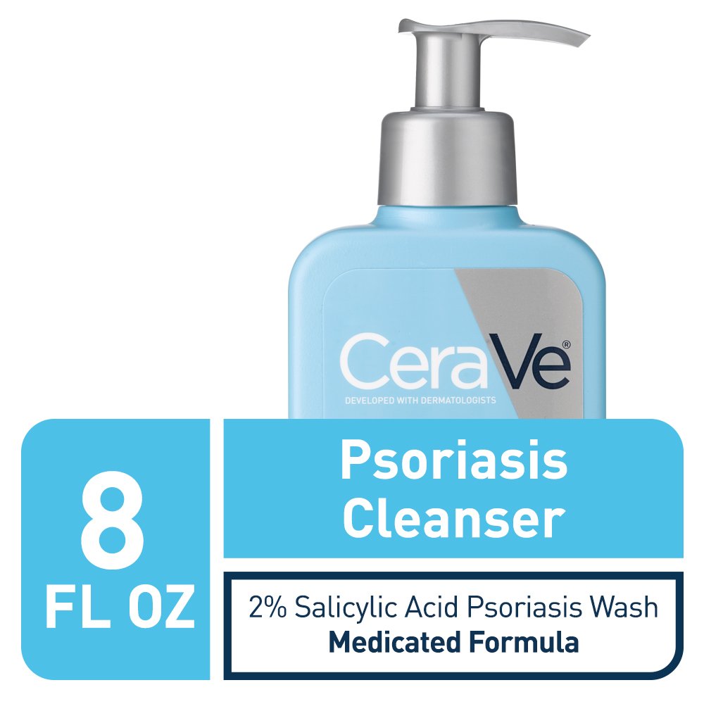 Cerave Cleanser For Psoriasis Treatment, With Salicylic Acid For Dry Skin Itch Relief & Latic Acid For Exfoliation, Fragrance Fr