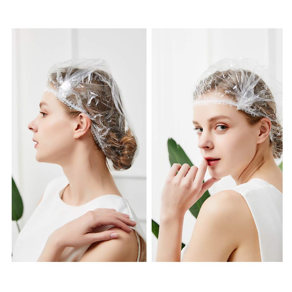 100Ps Disposable Shower Caps, Plastic Clear Shower Caps, Lengthening And Thickening Hair Caps For Hair Dyeing Assistance, Hotel