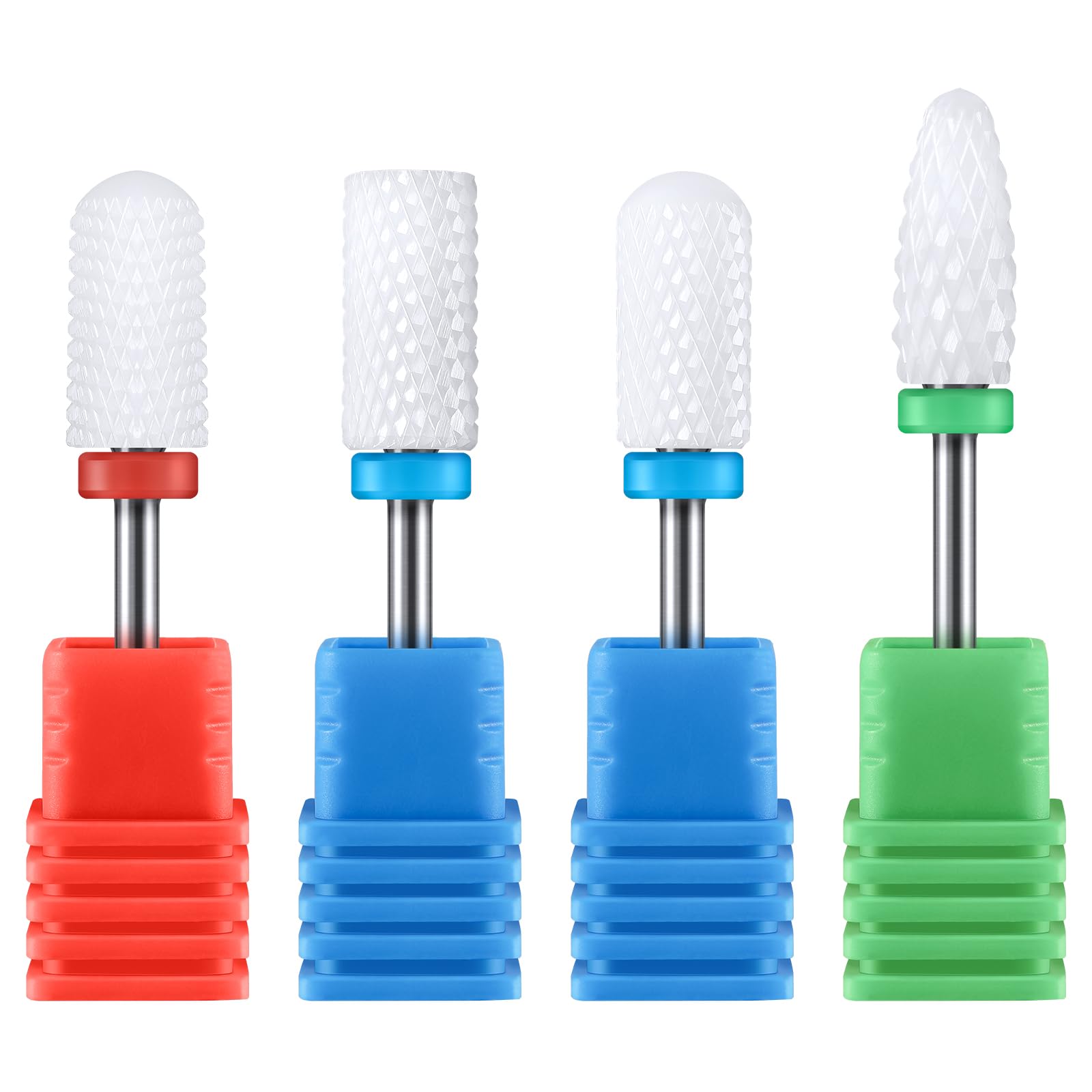 MelodySusie Ceramic Nail Drill Bits Set, 3/32 ' ' (2.35mm) Professional Acrylic Nail File Drill Bit for Manicure Pedicure Cuticl