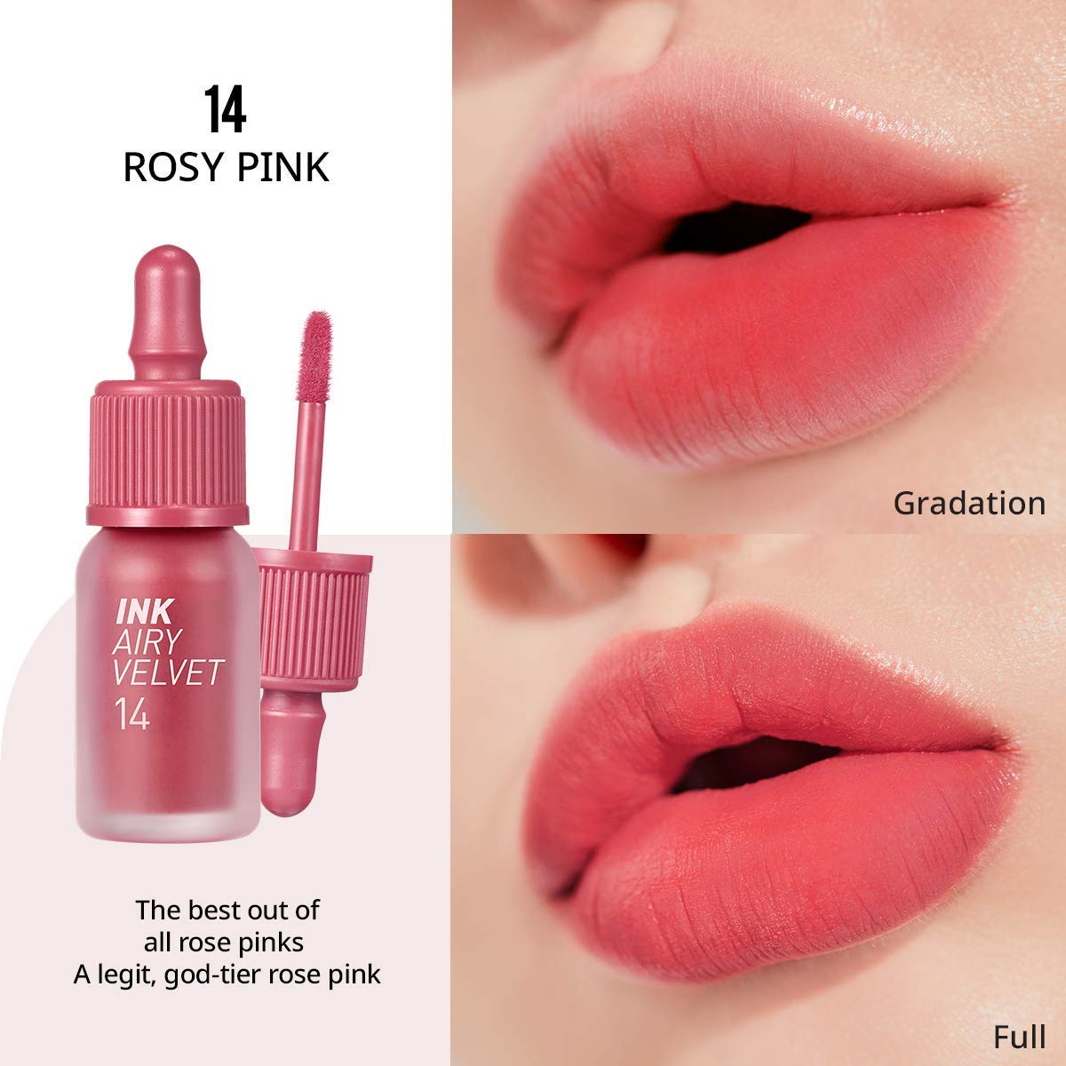 Peripera Ink Airy Velvet (0.14 fl oz, 14 Rosy Pink)