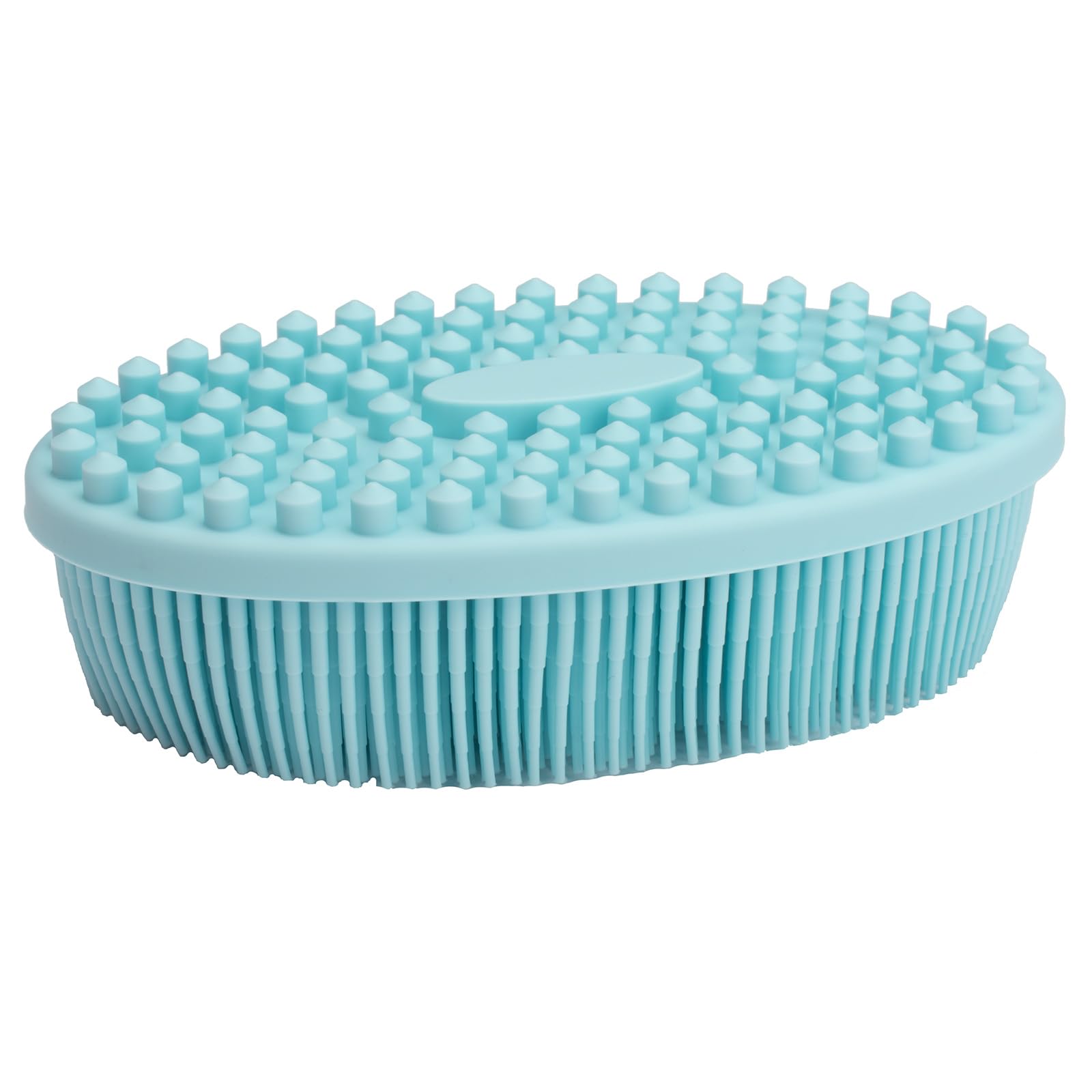 Dnc Exfoliating Silicone Body Scrubber Shower Bath Body Brush Easy To Clean, Lathers Well, Eco Friendly, Long Lasting (Blue)