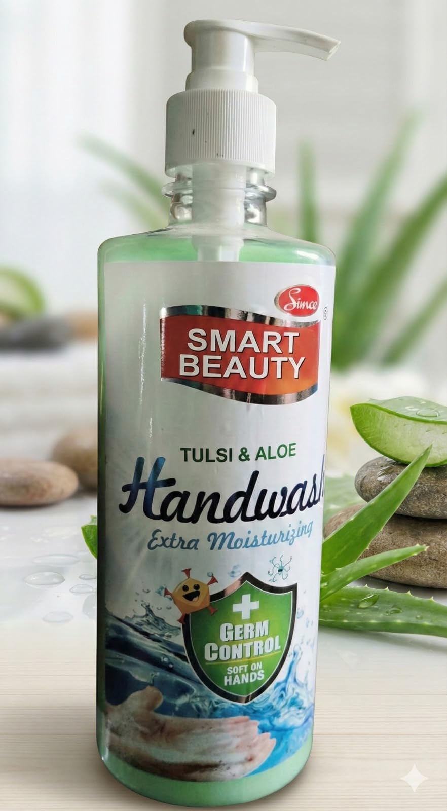 Smart Beauty Tulsi & Aloe Handwash | Extra Moisturizing Liquid Hand Wash With Germ Control | Soft On Hands | Herbal Care With Al