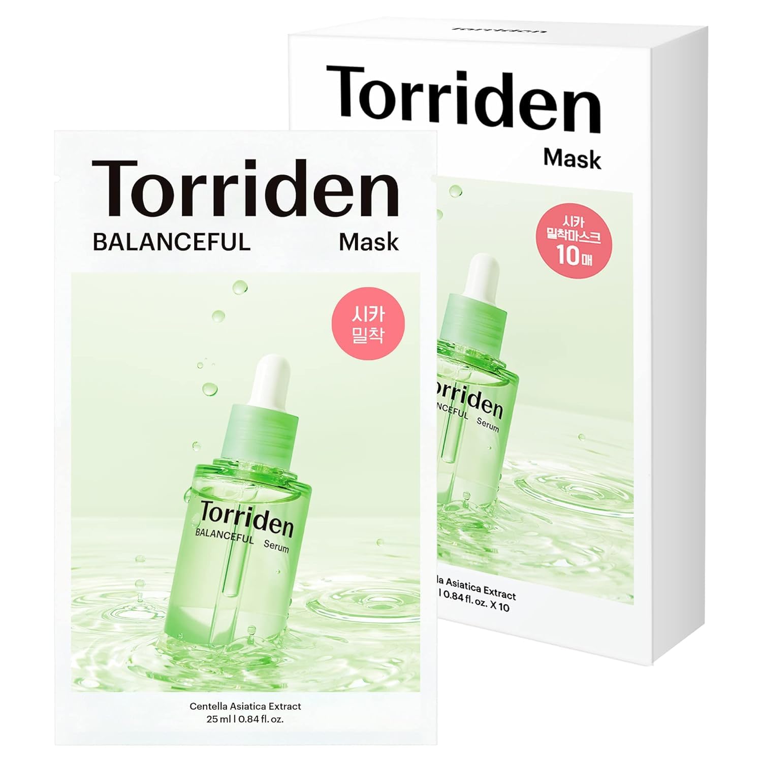 Torriden Balanceful Cica Facial Sheet Masks (10 Sheets) - Facial Mask For Soothing, Calming, Balancing, And Nourishing With Cent