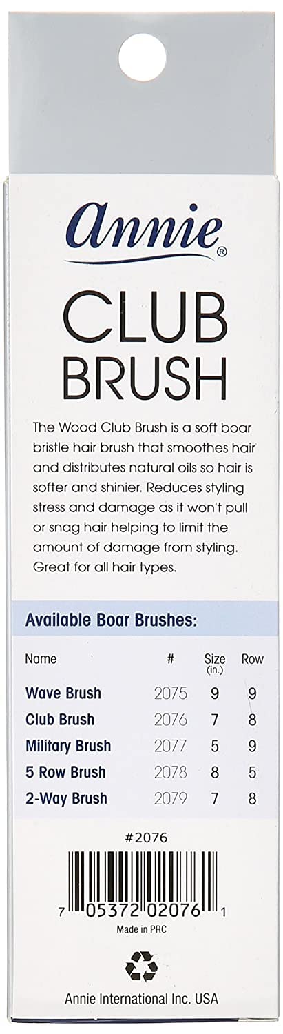 Annie Professional Club Brush 100% Natural Boar Medium Bristle