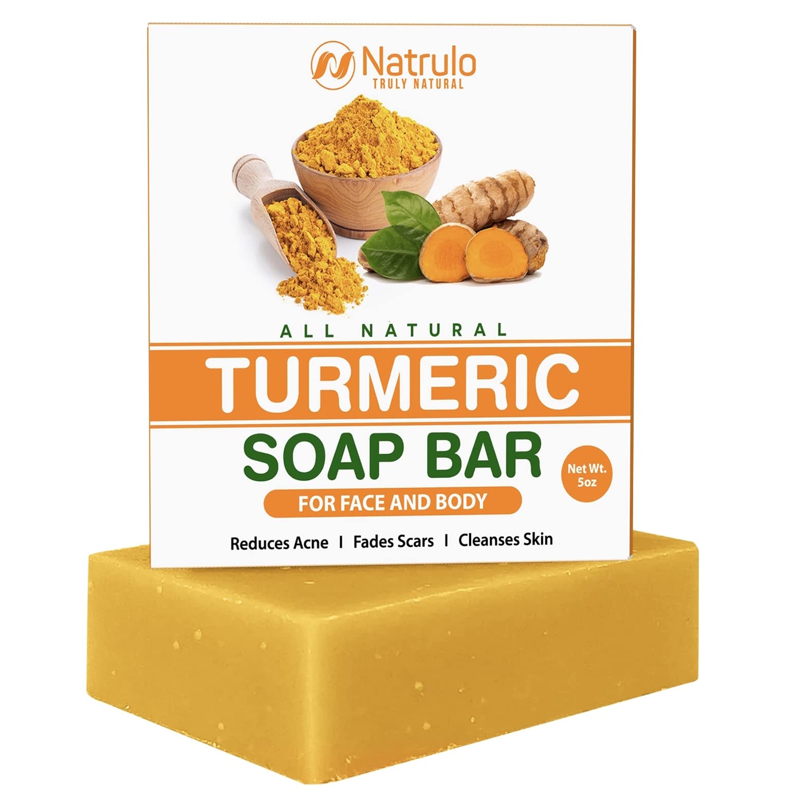 Natural Turmeric Soap Bar For Face & Body - Turmeric Skin Brightening Soap For Dark Spots, Intimate Areas, Underarms - Turmeric
