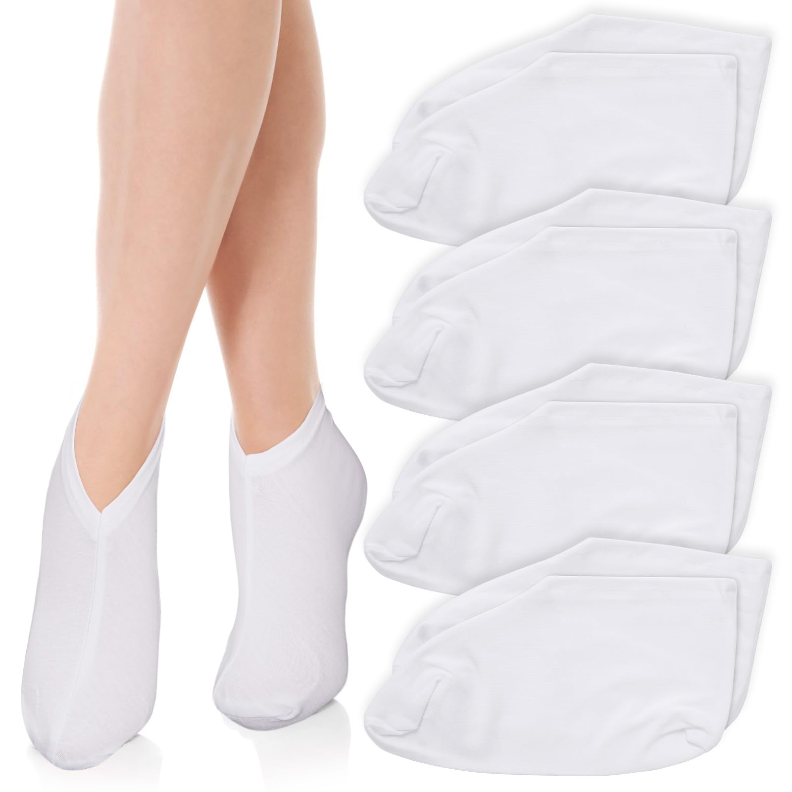Wanmu 8Pcs Moisturizing Socks for Women, Cotton Sleep Spa Socks Overnight, Aloe Lotion SocksFoot Moisturizing, Heel Socks for D