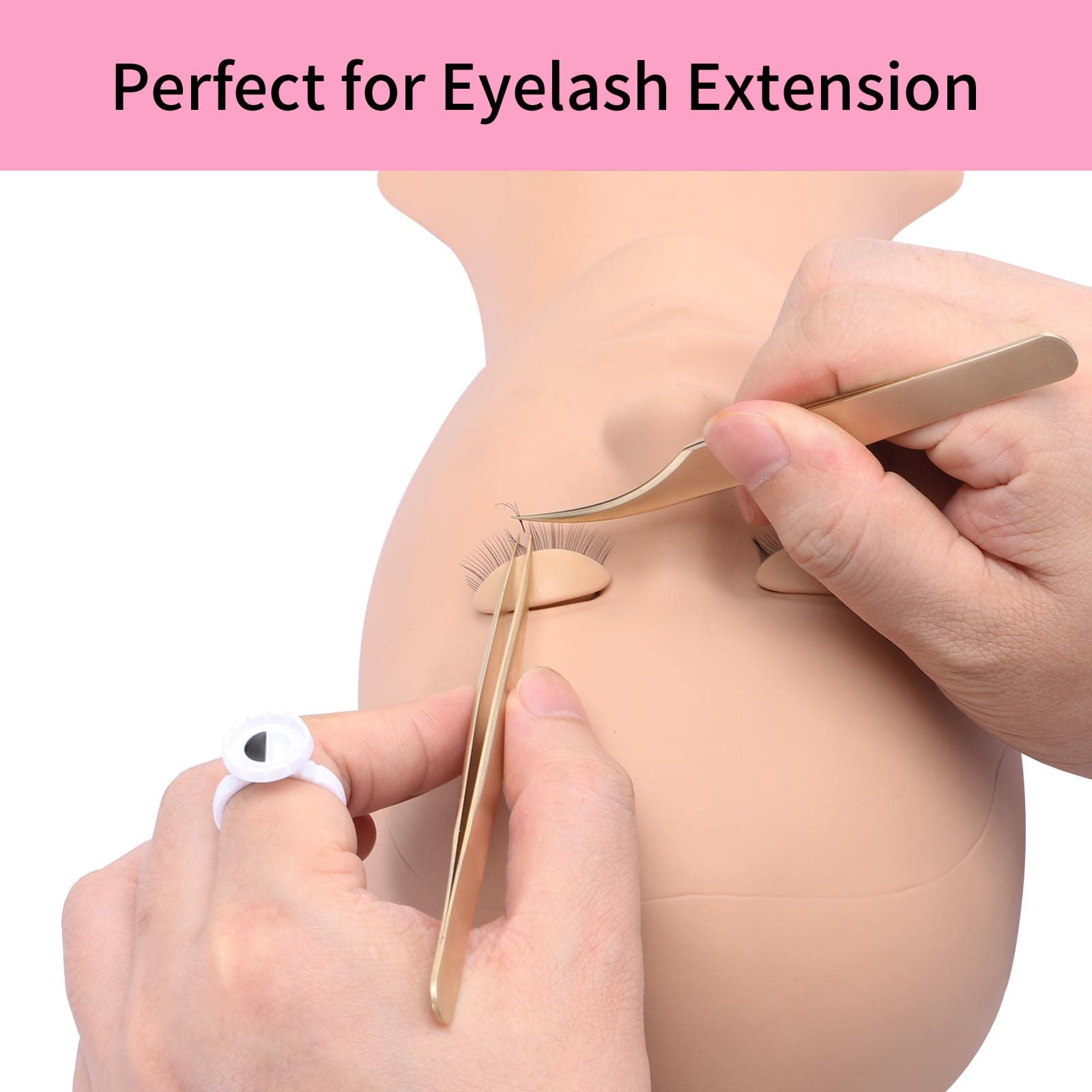 Miuffue 300 Pcs Glue Rings Smart Glue Holder For Eyelash Extensions, Easy Fanning Glue Cups For Volume Lashes, White