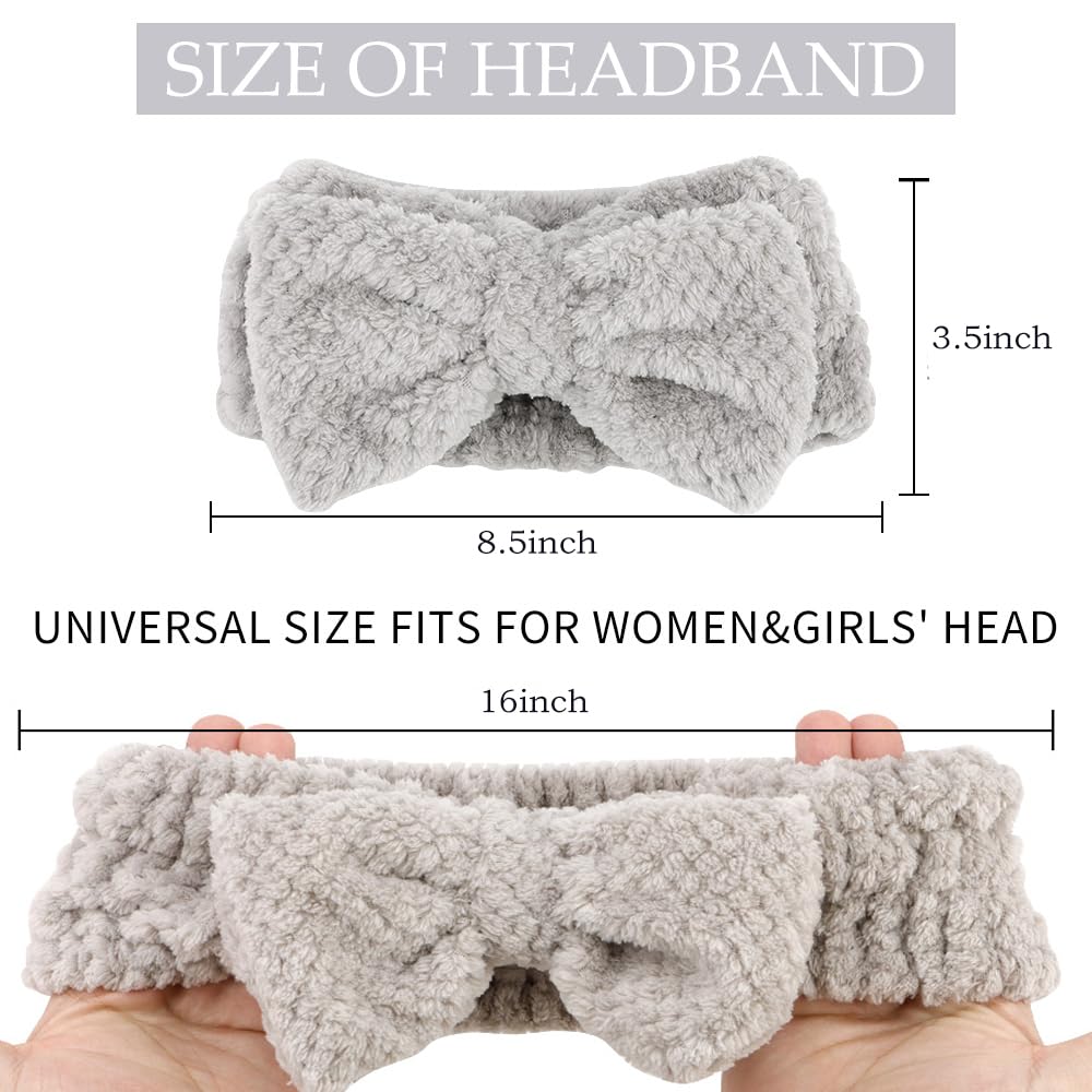 Ahoney 4 Pack Skin Care Headbands Facewash Headband Women Girls Microfiber Spa Headband Elastic Towel Headband Facial Makeup Hea