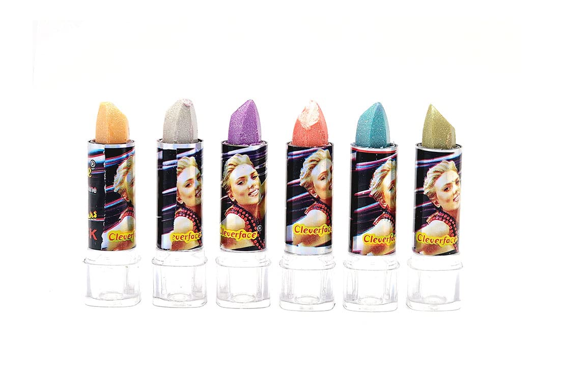 Topfinder 24H Glitter Glossy Lipstick Set Light Shade Waterproof Long Lasting Eye Glow Clear LipGloss Makeup Kit Face Shinning 