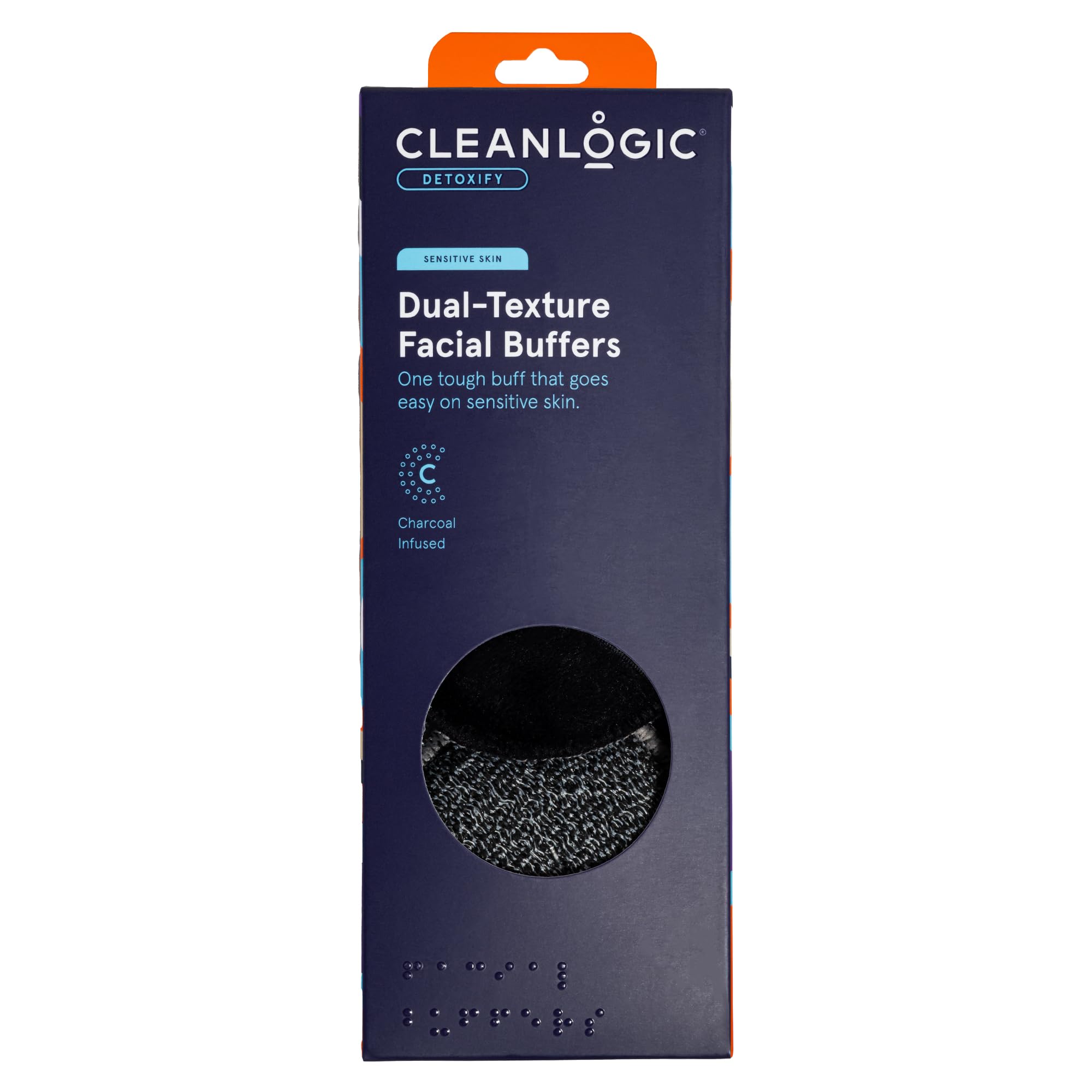 CleanLogic Detoxify Dual Texture Facial Buffer, Certified Organic, 3 Packs (Pack Of 6)