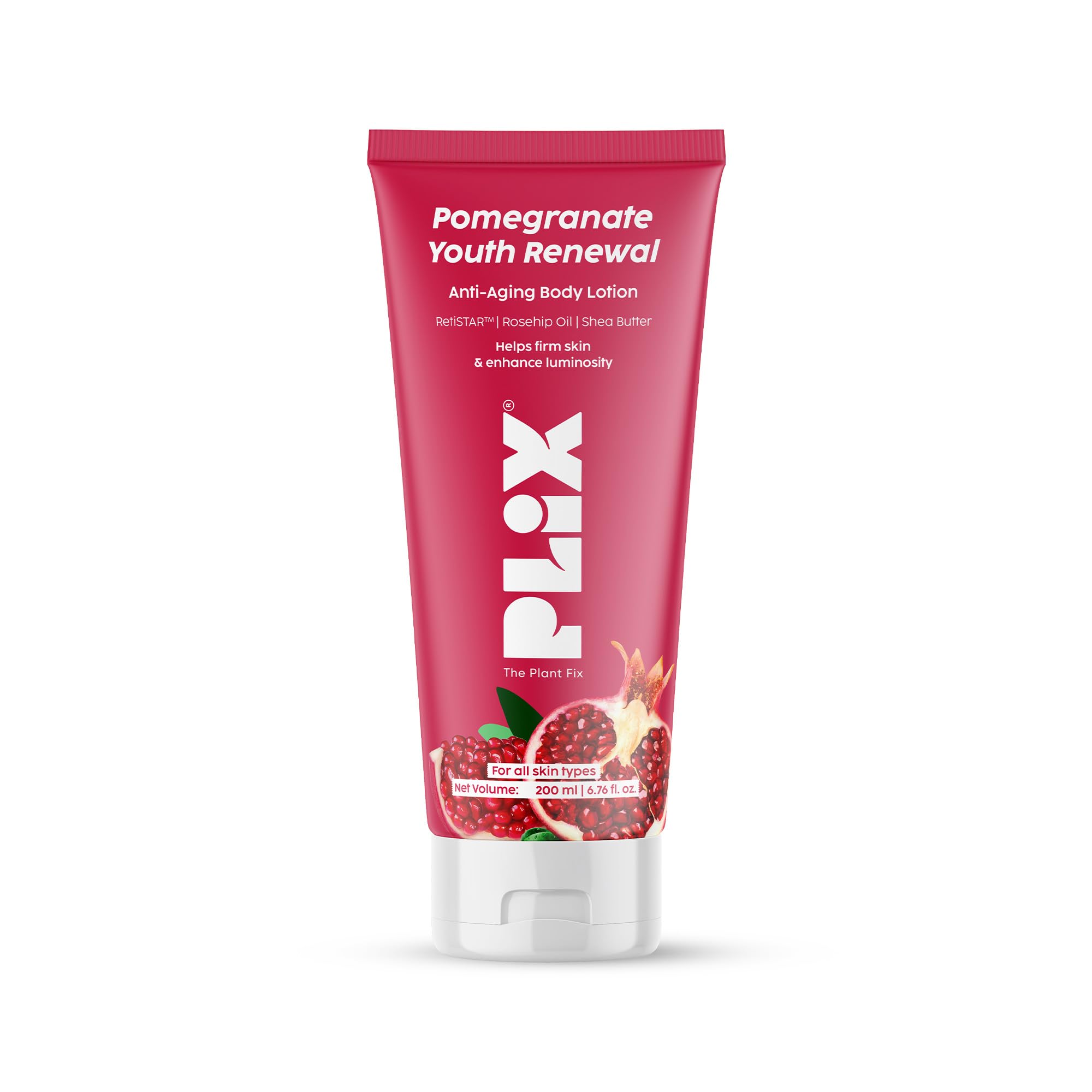 Plix - The Plant Fix | Pomegranate Youth Renewal Anti-Aging Body Lotion | Reduces Fine Lines, Firms & Hydrates Skin | Retistar, 