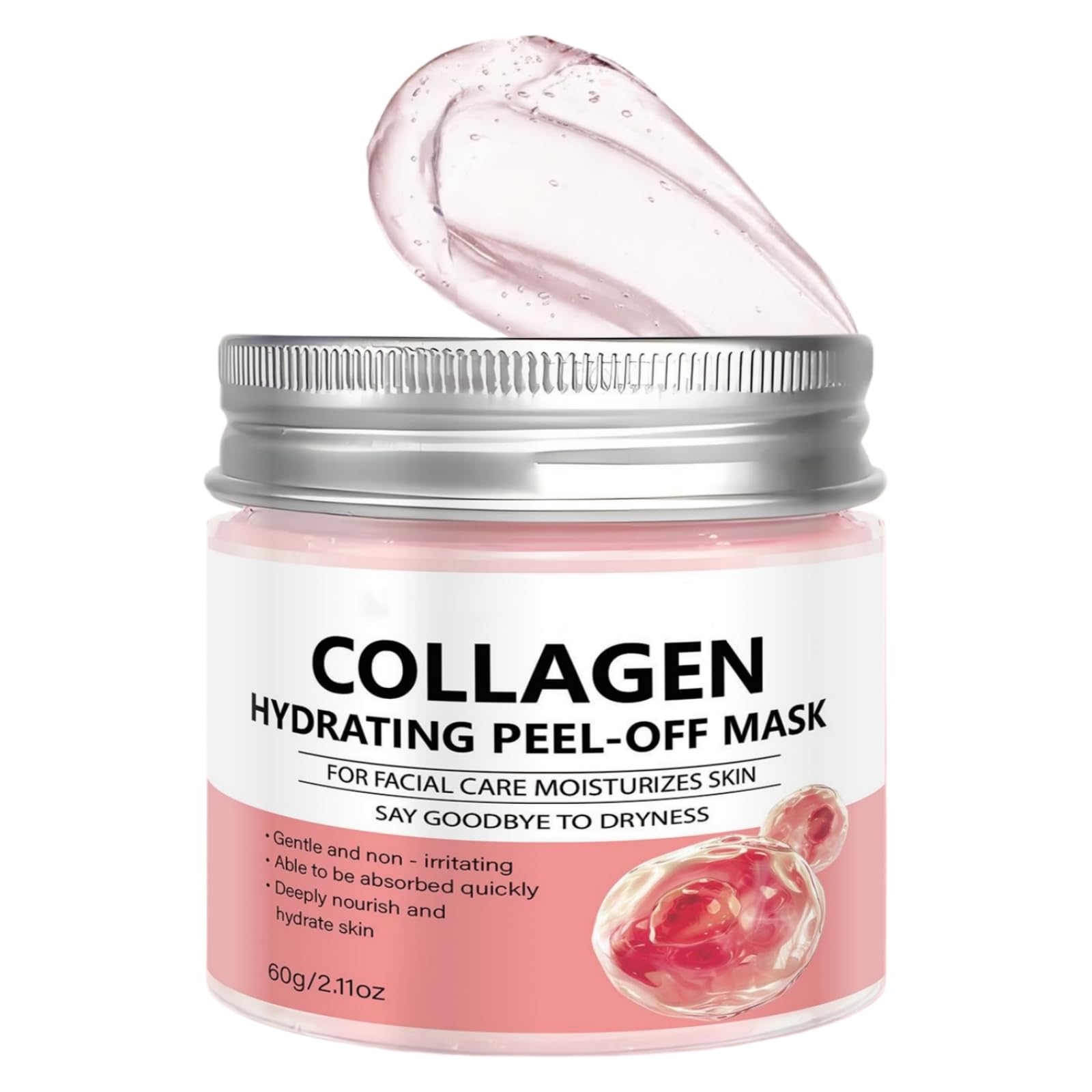 CLY AMS Collagen Hydrating PeelOff Mask, Overnight Face Masks For Women,Gentle Exfoliating Facial Mask For Moisturizing | Smoot