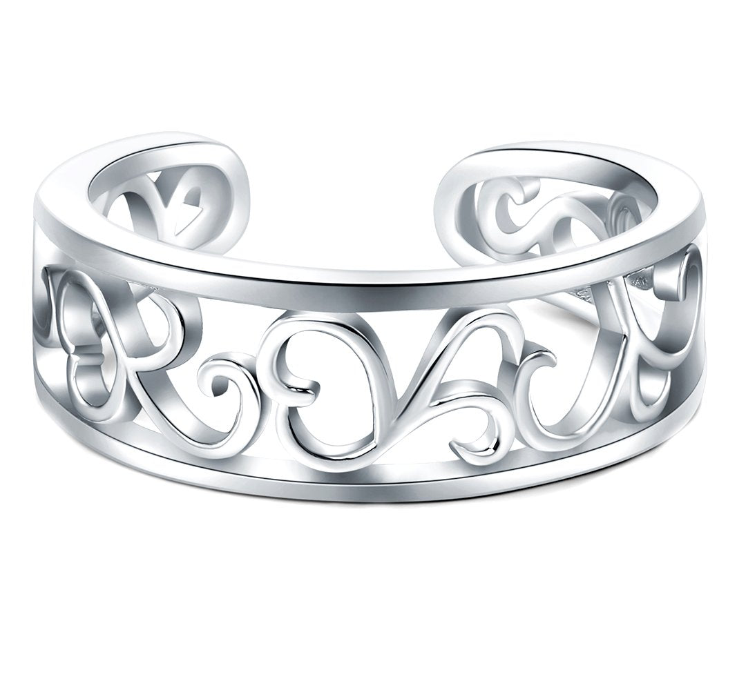 BORUO Woman's Sterling Silver 925 Adjustable Ring Diamond Stackable Engagement Rings for Wedding Women Band Rings Sets Cubic Zir