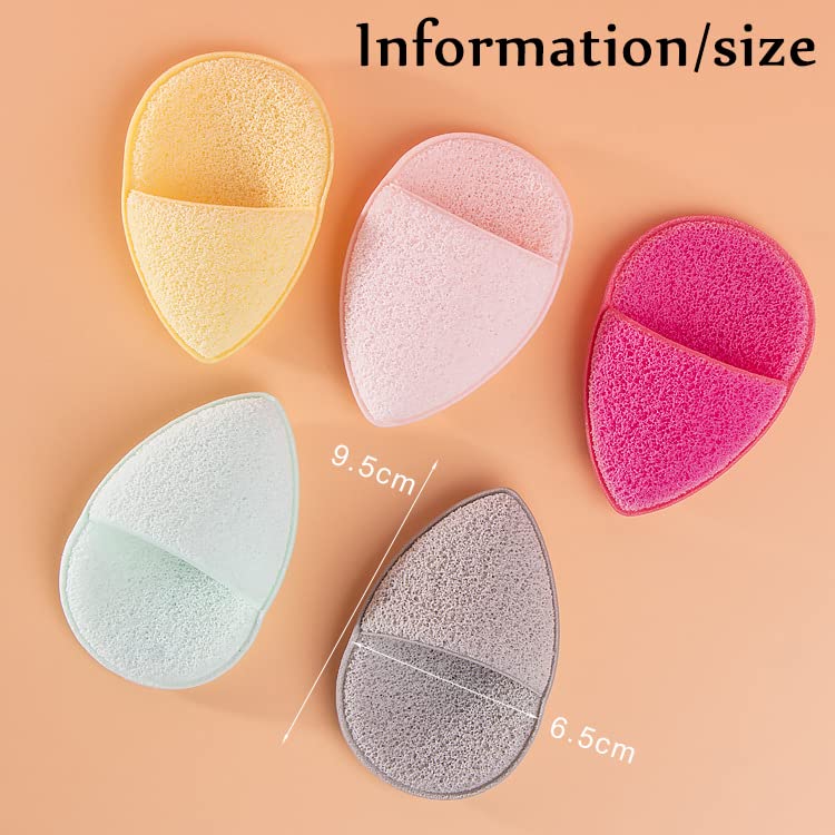 Akoak 5 Pcs Water Drop Gloves Wash Face Powder Puff, Soft And Comfortable, Suitable For Face Makeup Removal And Cleaning