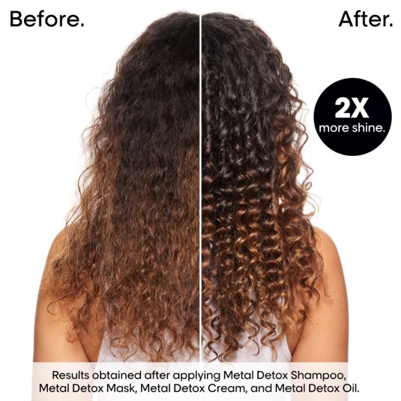 L'Oreal Professionnel Metal Detox Leave-In Hair Oil | Heat Protectant | Detoxifies, Strengthens & Prolongs Hair Color | For Dry,