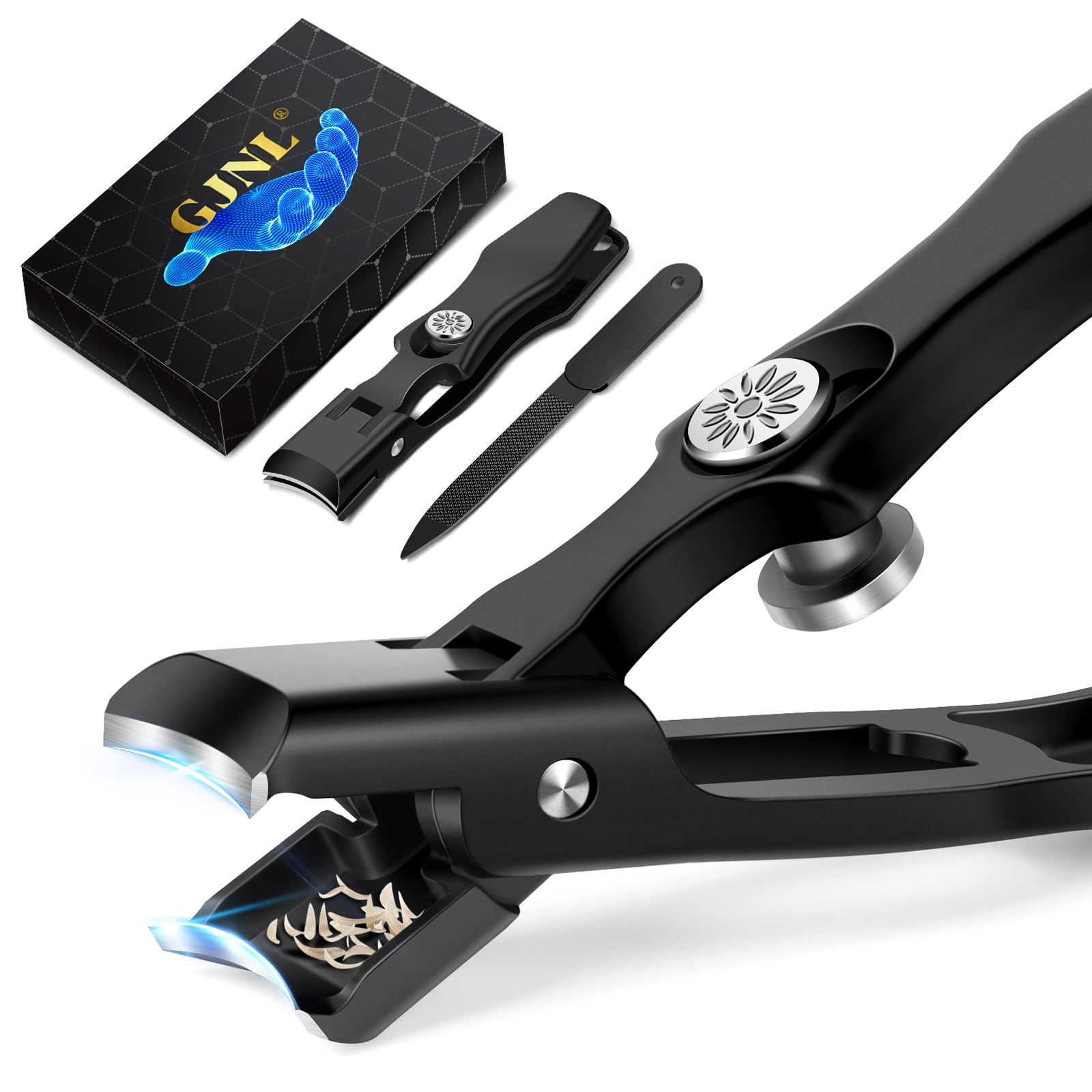 Wide Jaw Toenail Clippers with Catcher - Popular No Splash Nail Clippers for Men Seniors Thick Nails, Anti-Splash Ultra Sharp Me