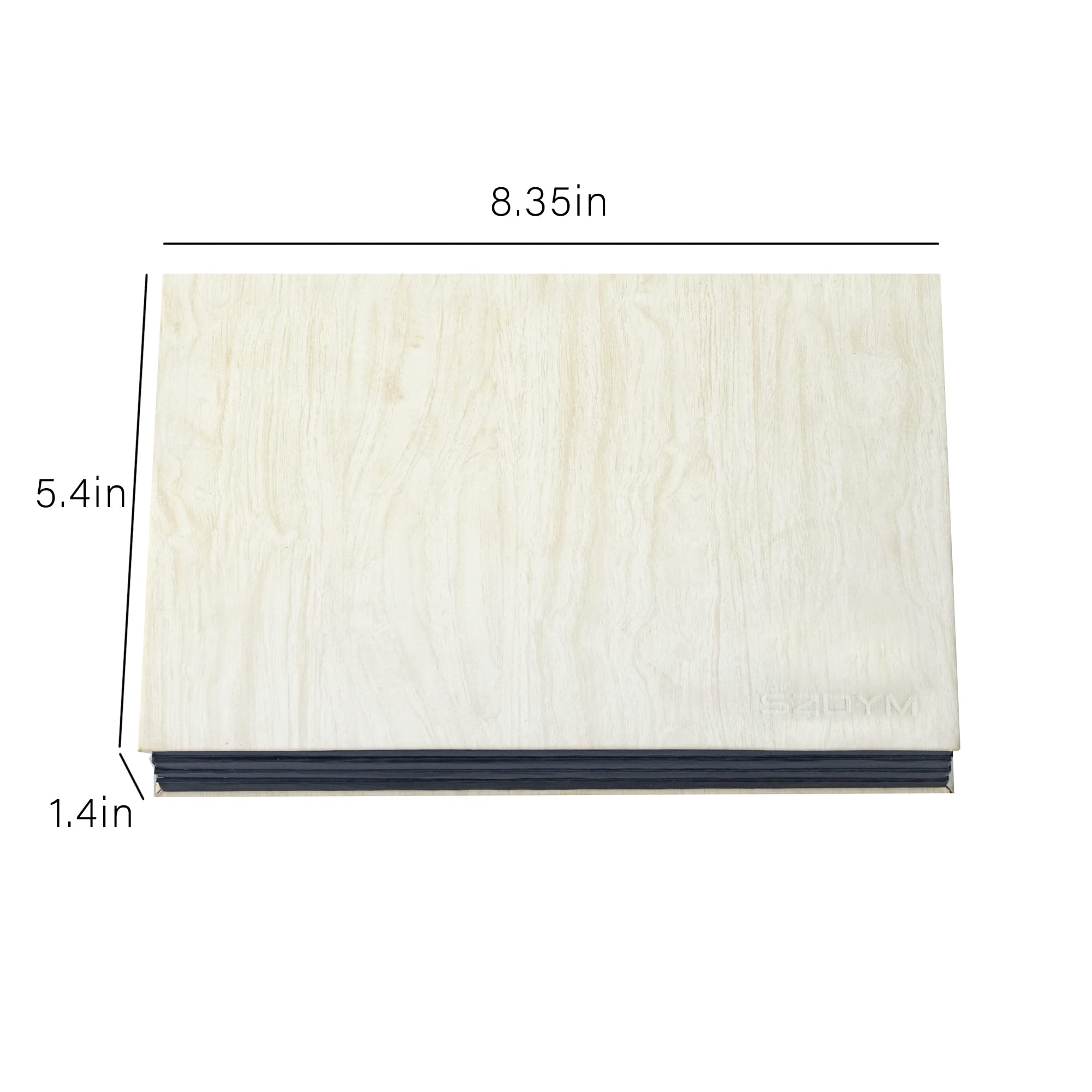 Szdym Strong 4-Layers Empty Magnetic Palette Book Palette(White Wood Grain)+1Pcs Makeup Depotting Spatula+50Pcs Round Metal Stic